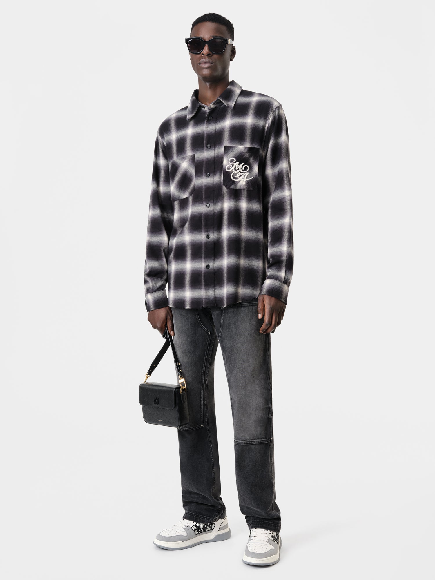 Product AMIRI SWIRL FLANNEL SHIRT - BLACK featured image