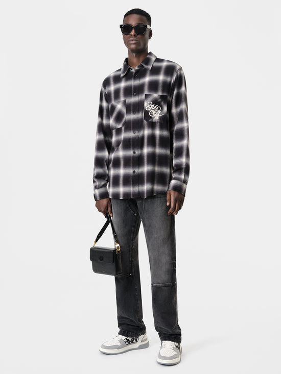 AMIRI SWIRL FLANNEL SHIRT - BLACK