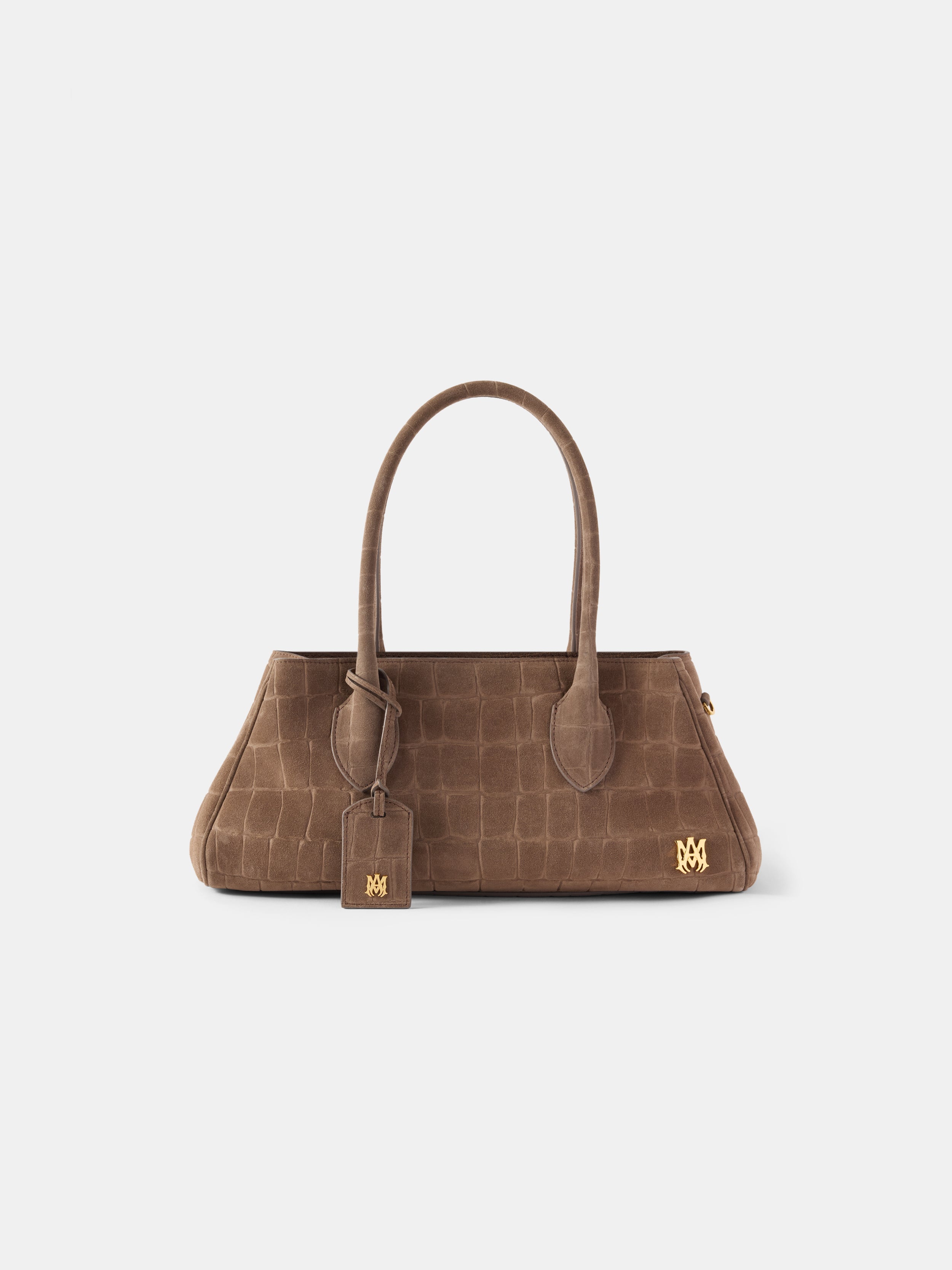 Product WOMEN - WOMEN'S SUEDE CROC HONEY 40 SHOULDER - Dark Brown featured image