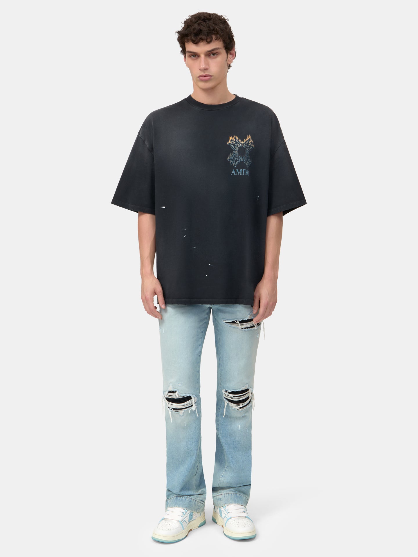MA QUAD FLAMES OVERSIZED TEE - Black - AMIRI