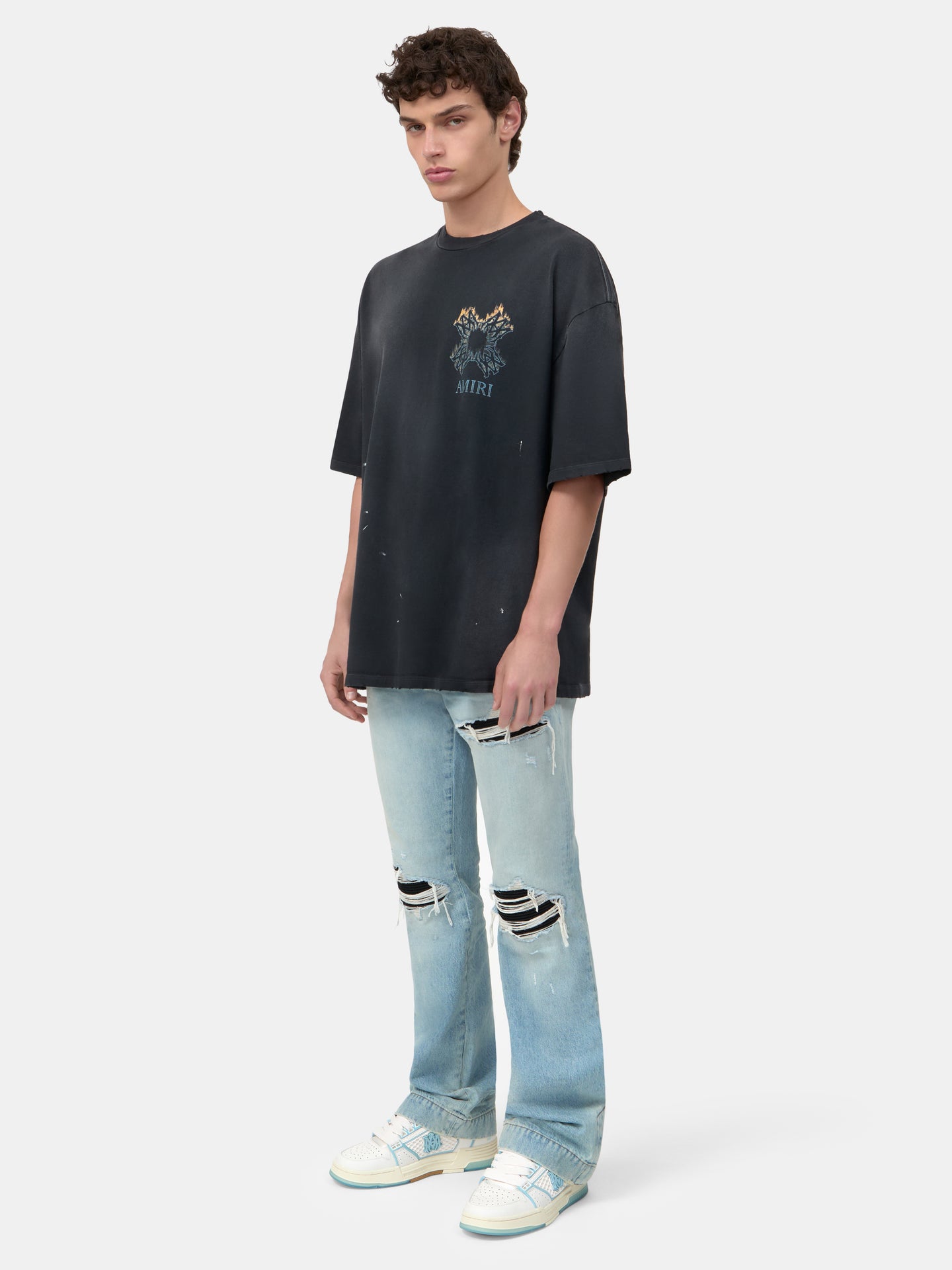 MA QUAD FLAMES OVERSIZED TEE - Black - AMIRI
