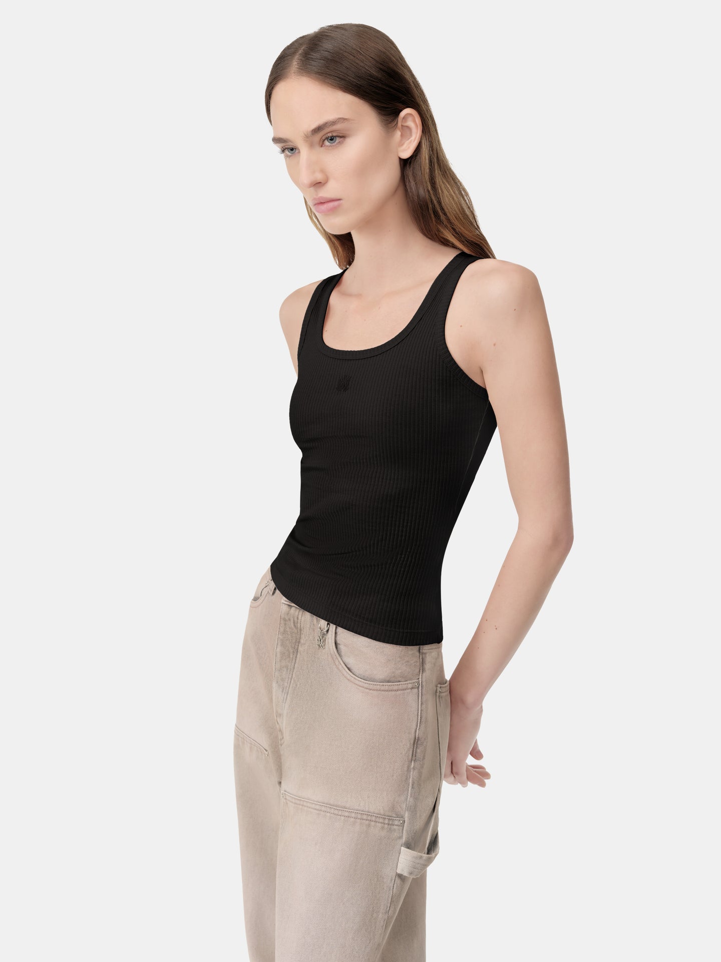 WOMEN - WOMEN'S MA EMBROIDERY TANK - Black - AMIRI