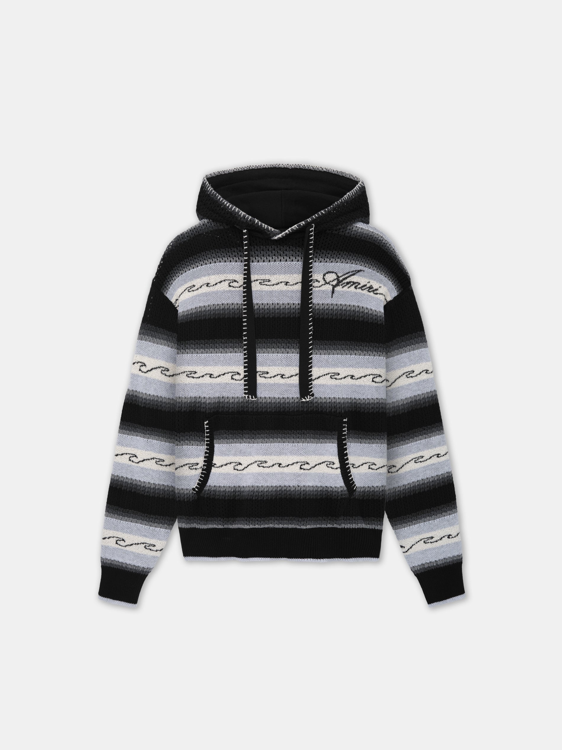 Product AMRI WAVE BAJA STRIPE HOODIE - Black featured image