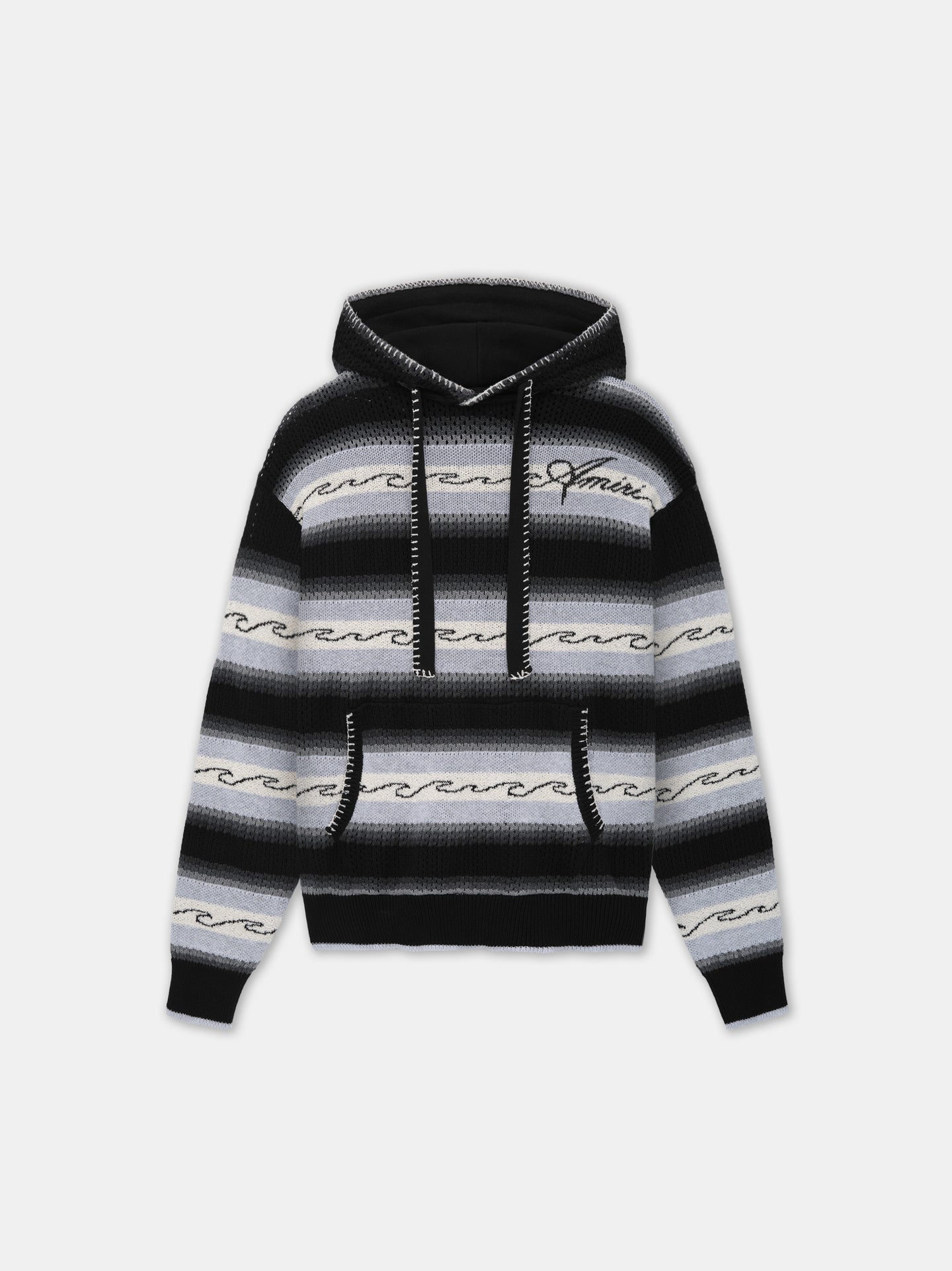 AMRI WAVE BAJA STRIPE HOODIE - Black