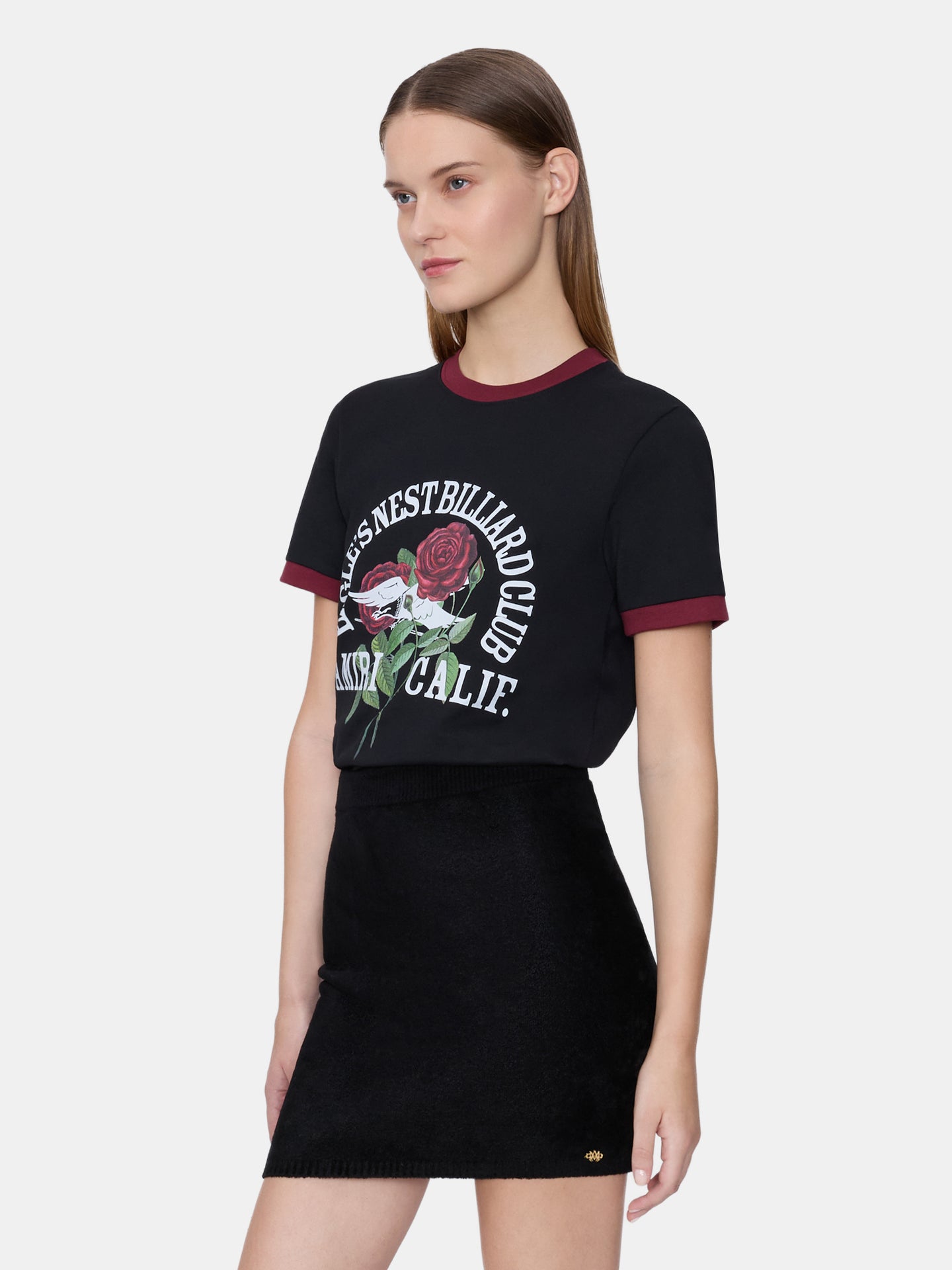 WOMEN - WOMEN'S EAGLE RINGER TEE - BLACK - AMIRI