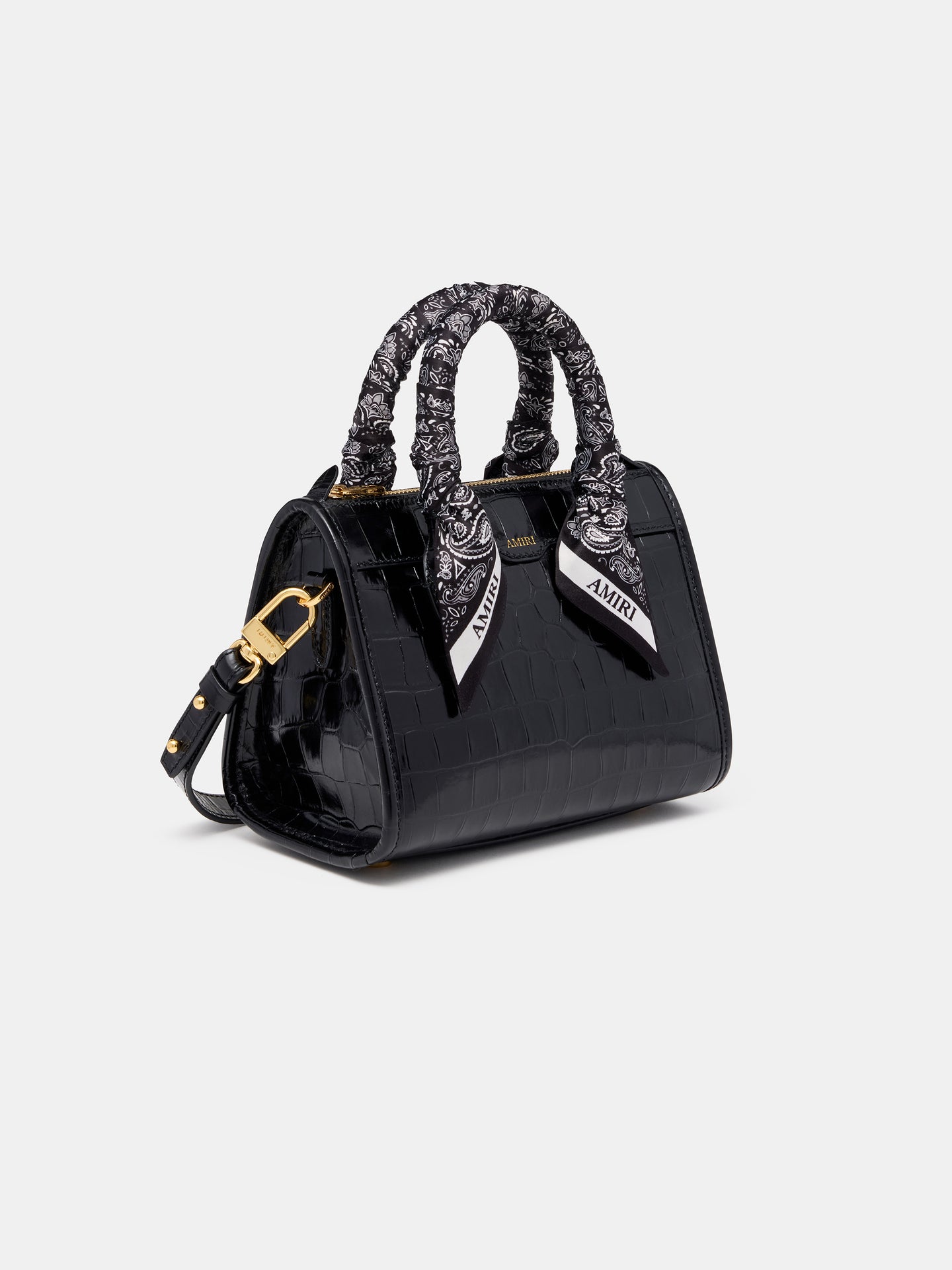 WOMEN - WOMEN'S CROC MICRO TRIANGLE BAG - BLACK - AMIRI