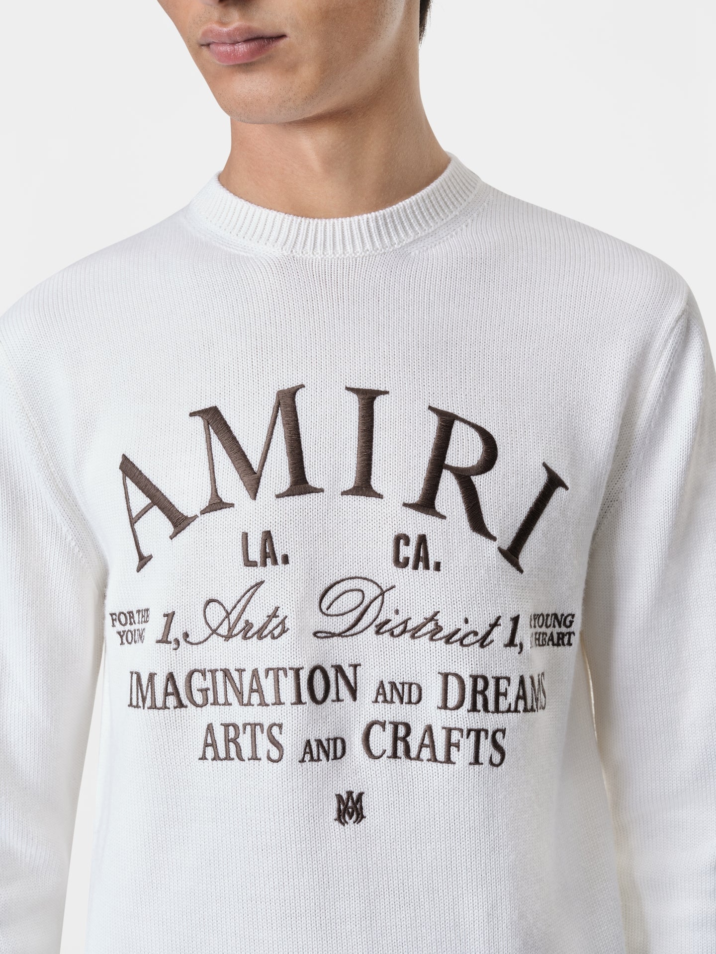 AMIRI ARTS DISTRICT CREWNECK - Alabaster