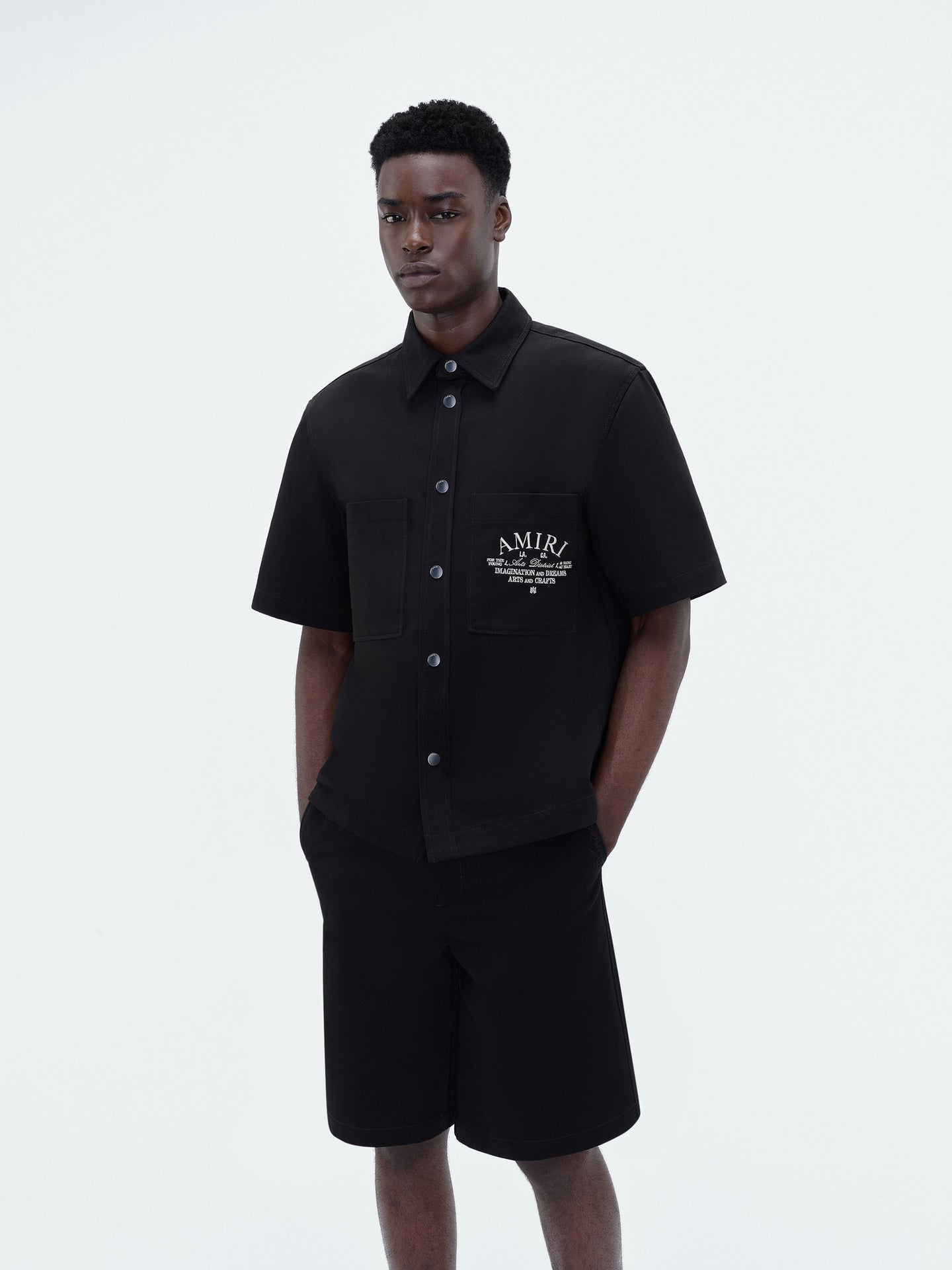 AMIRI ARTS DISTRICT CAMP SHIRT - BLACK - AMIRI