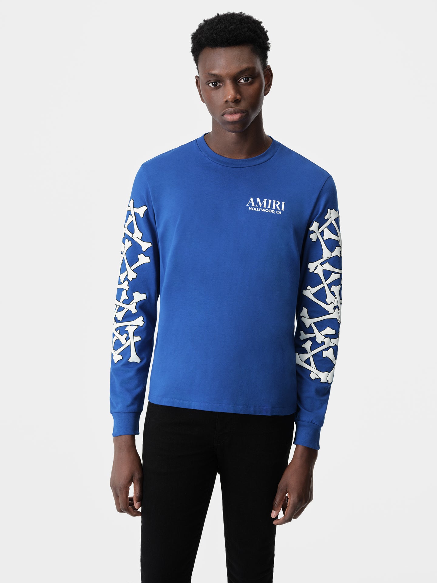 BONES STACKED LONG SLEEVE TEE - Blue