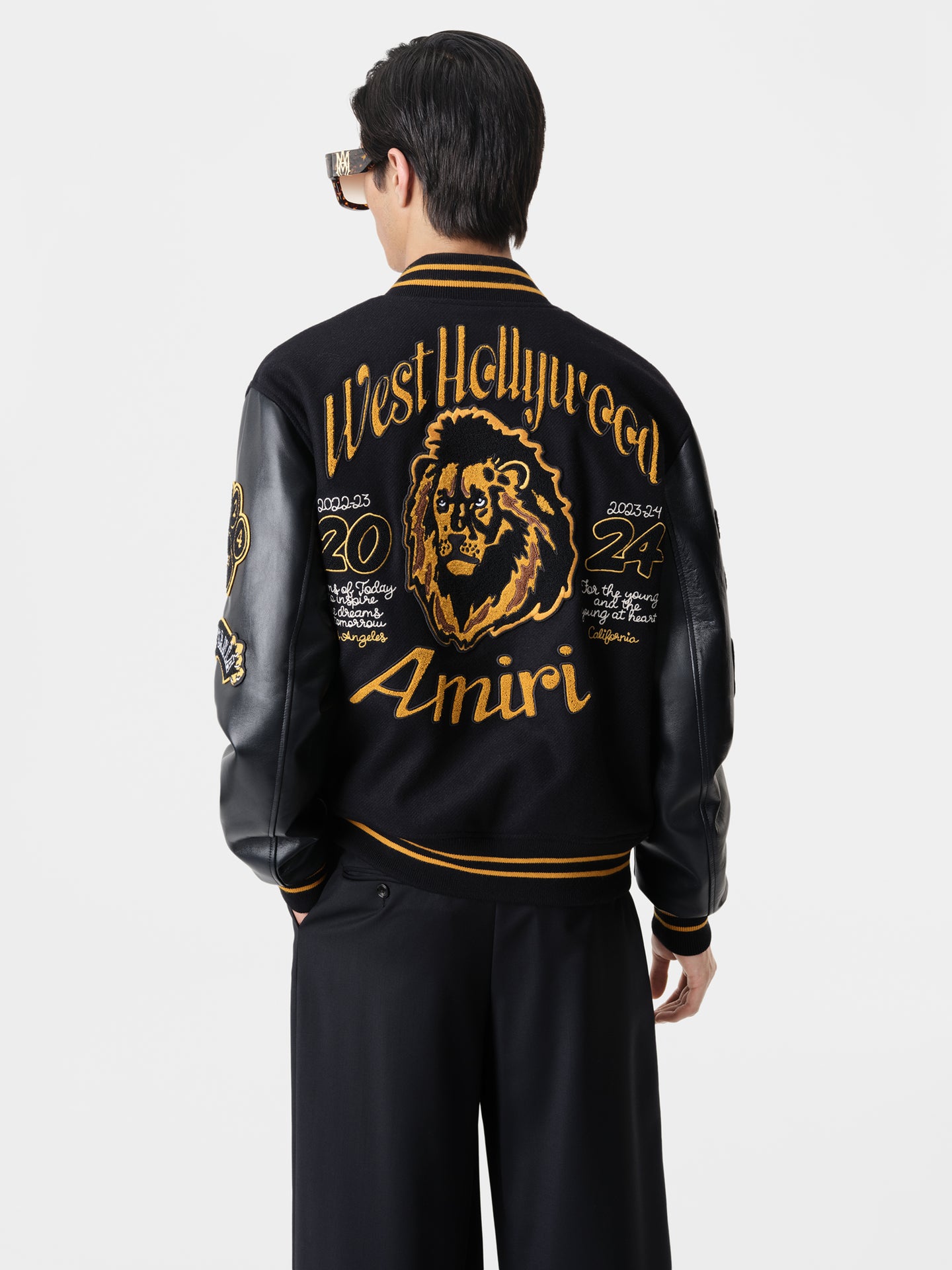 AMIRI LION VARSITY JACKET - Black