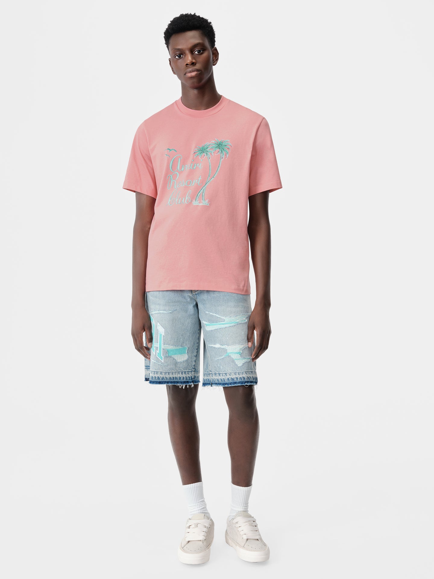 AMIRI TWISTED PALMS TEE - Flamingo Pink