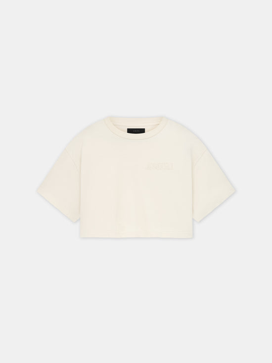 WOMEN - WOMEN'S AMIRI EMBROIDERED CROPPED TEE - Alabaster