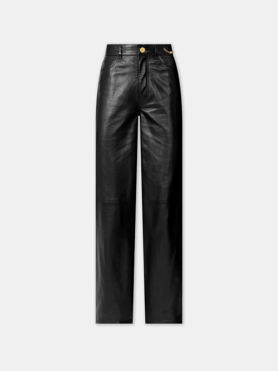 WOMEN - WOMEN'S LEATHER STRAIGHT PANT - Black - AMIRI