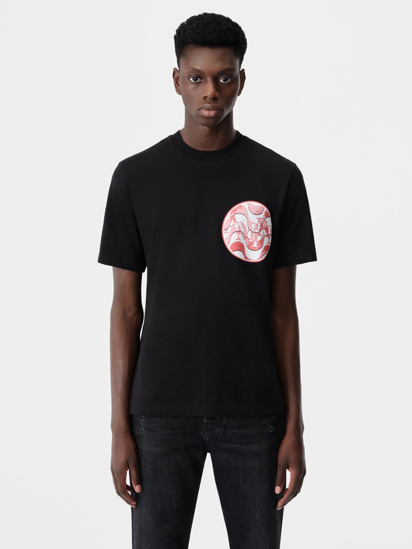 AMIRI STAGGERED WAVE TEE - Black Red