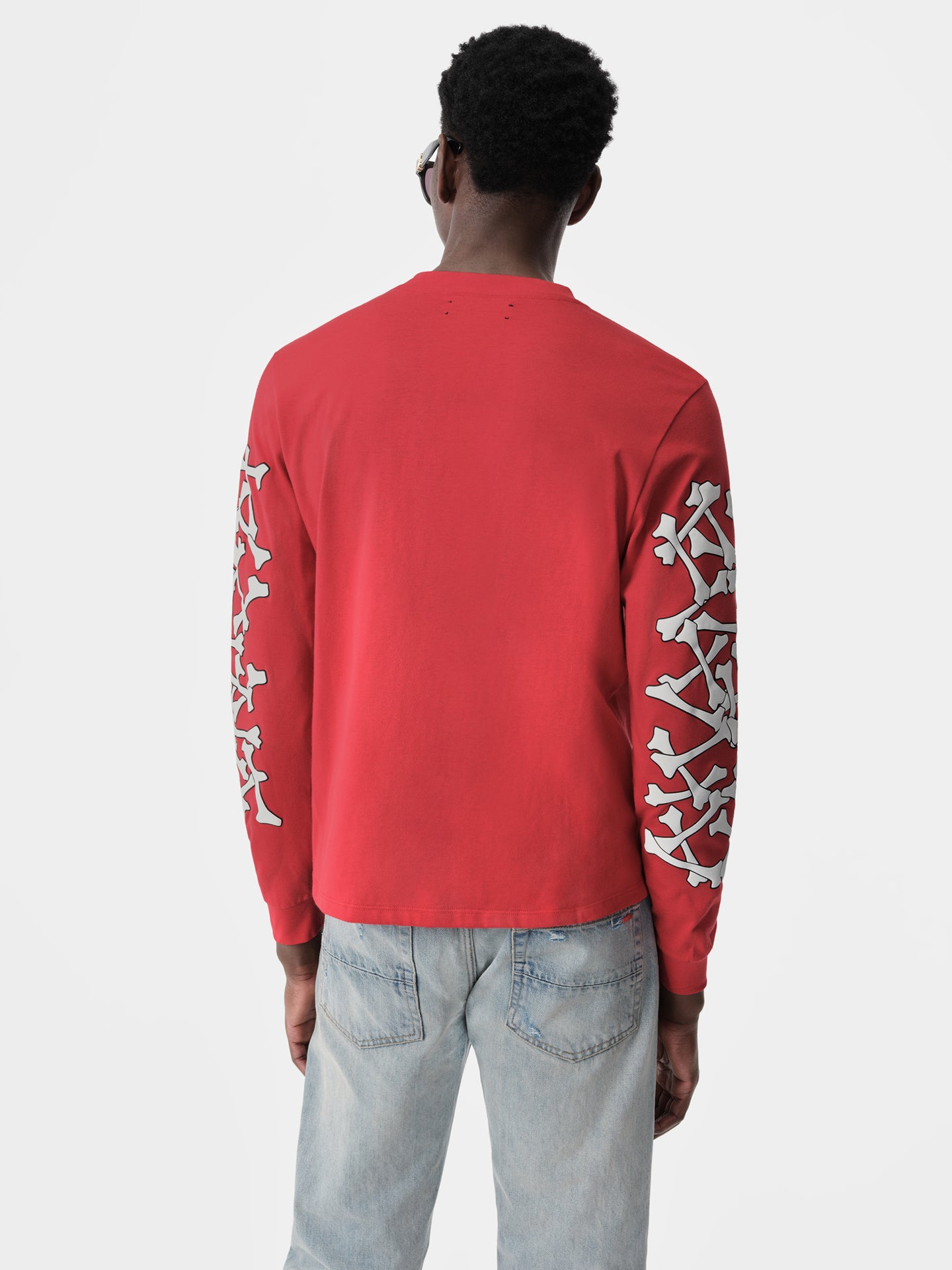 BONES STACKED LONG SLEEVE TEE - Red