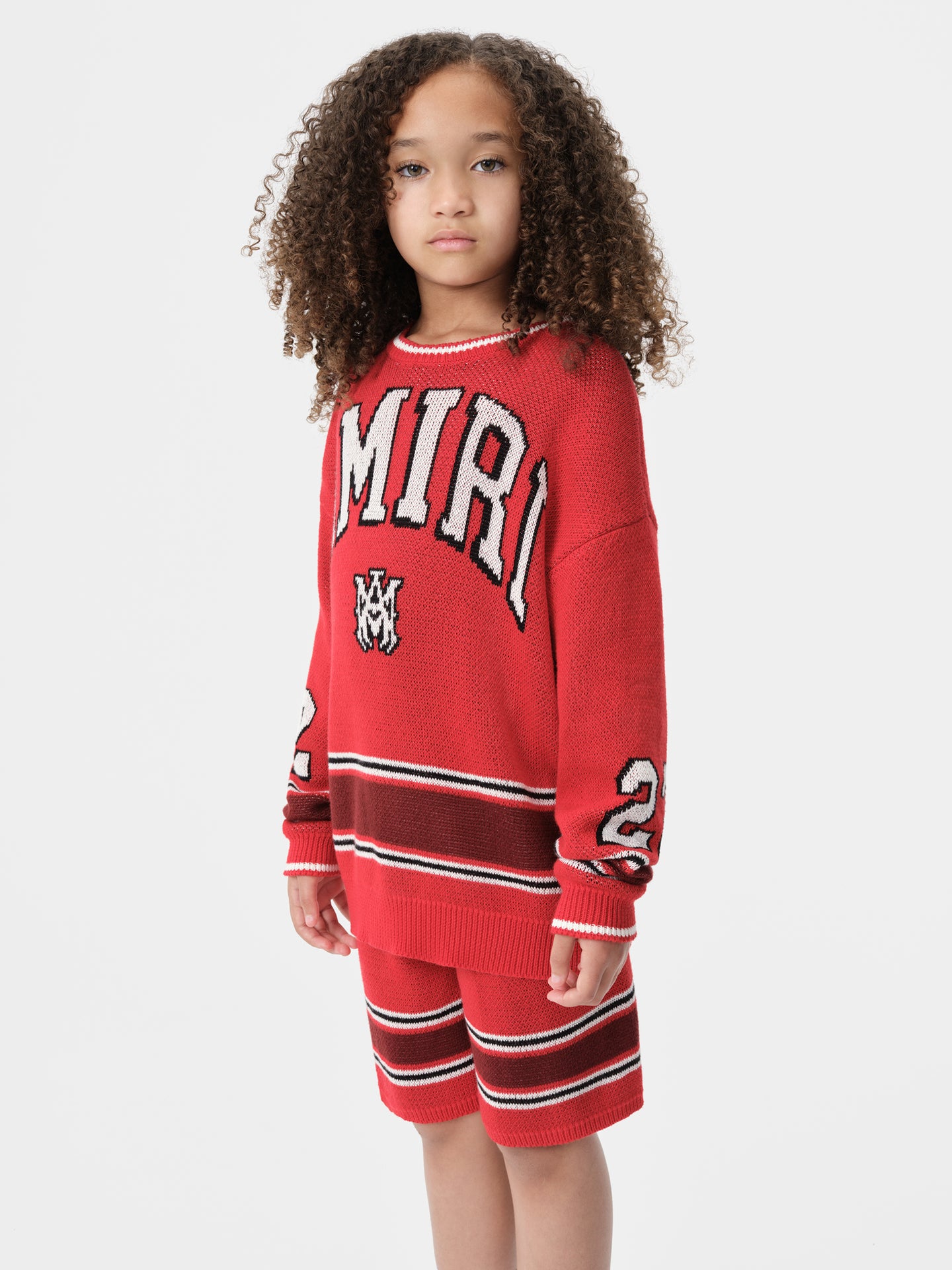 KIDS - KIDS' AMIRI 22 STRIPE CREW - Red