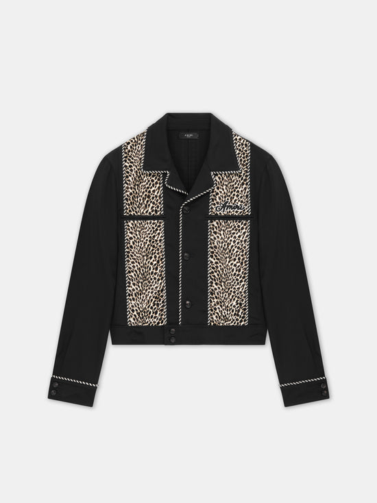 LEOPARD CADET JACKET - Black