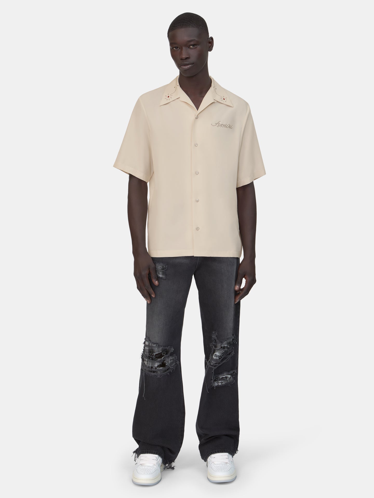 AMIRI STUD CAMP SHIRT - Ivory - AMIRI