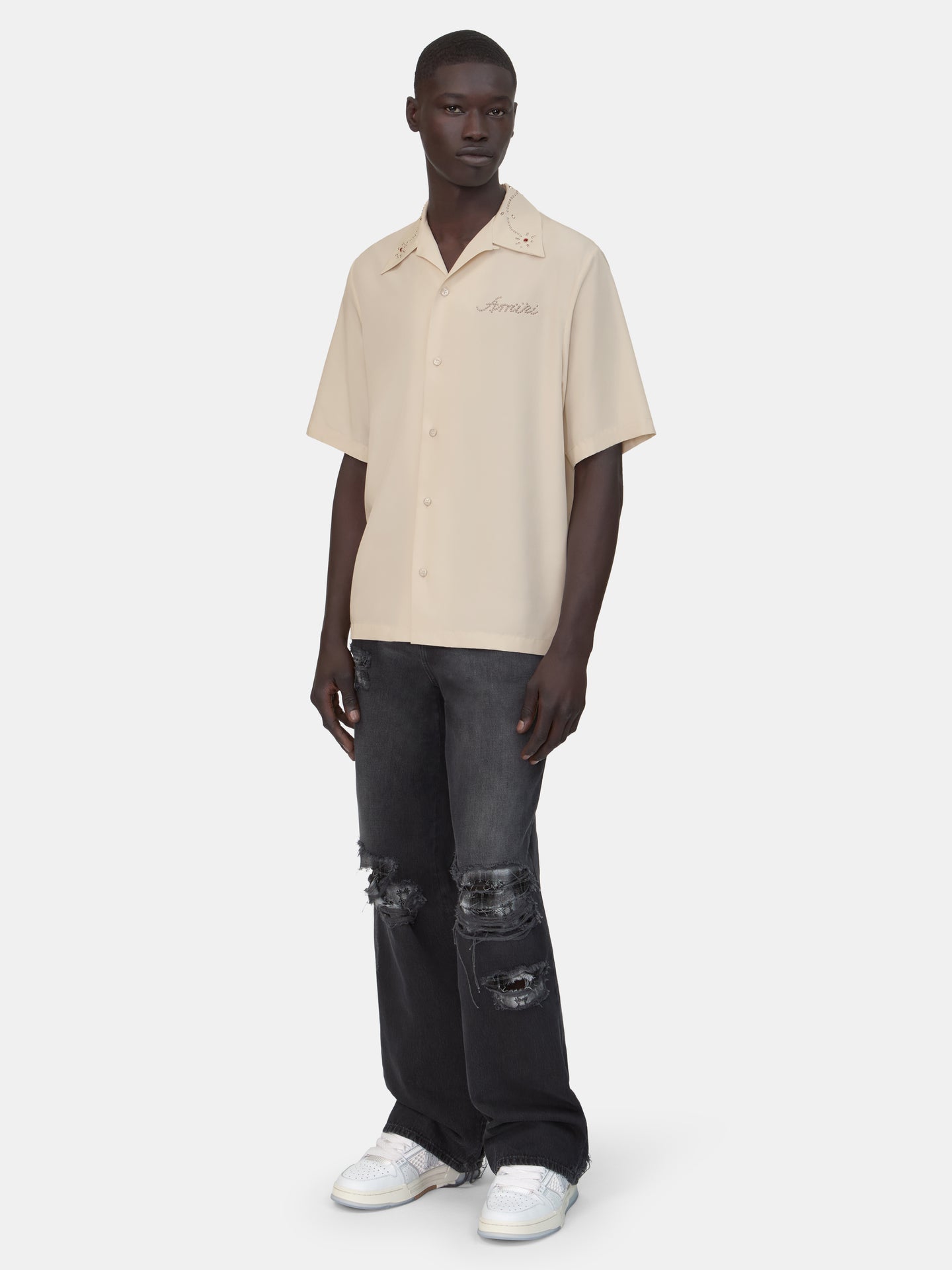 AMIRI STUD CAMP SHIRT - Ivory - AMIRI