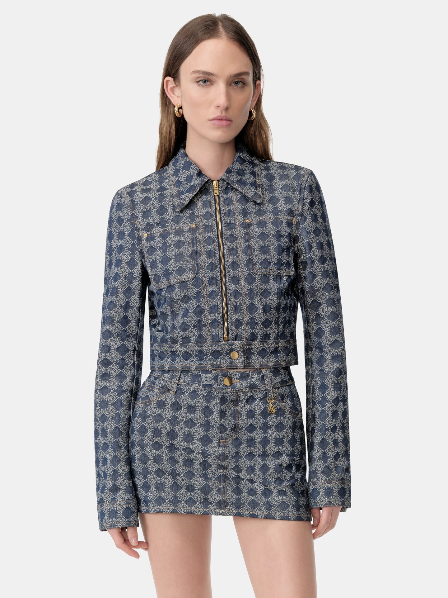 WOMEN - WOMEN'S MA QUAD CROPPED DENIM JACKET - Raw Indigo - AMIRI