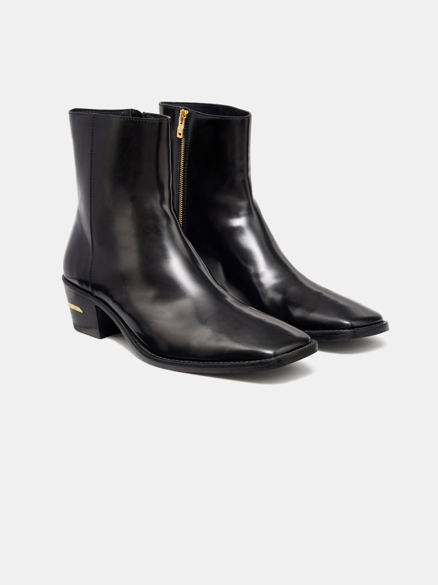MA METALLIC HEEL BOOT - BLACK