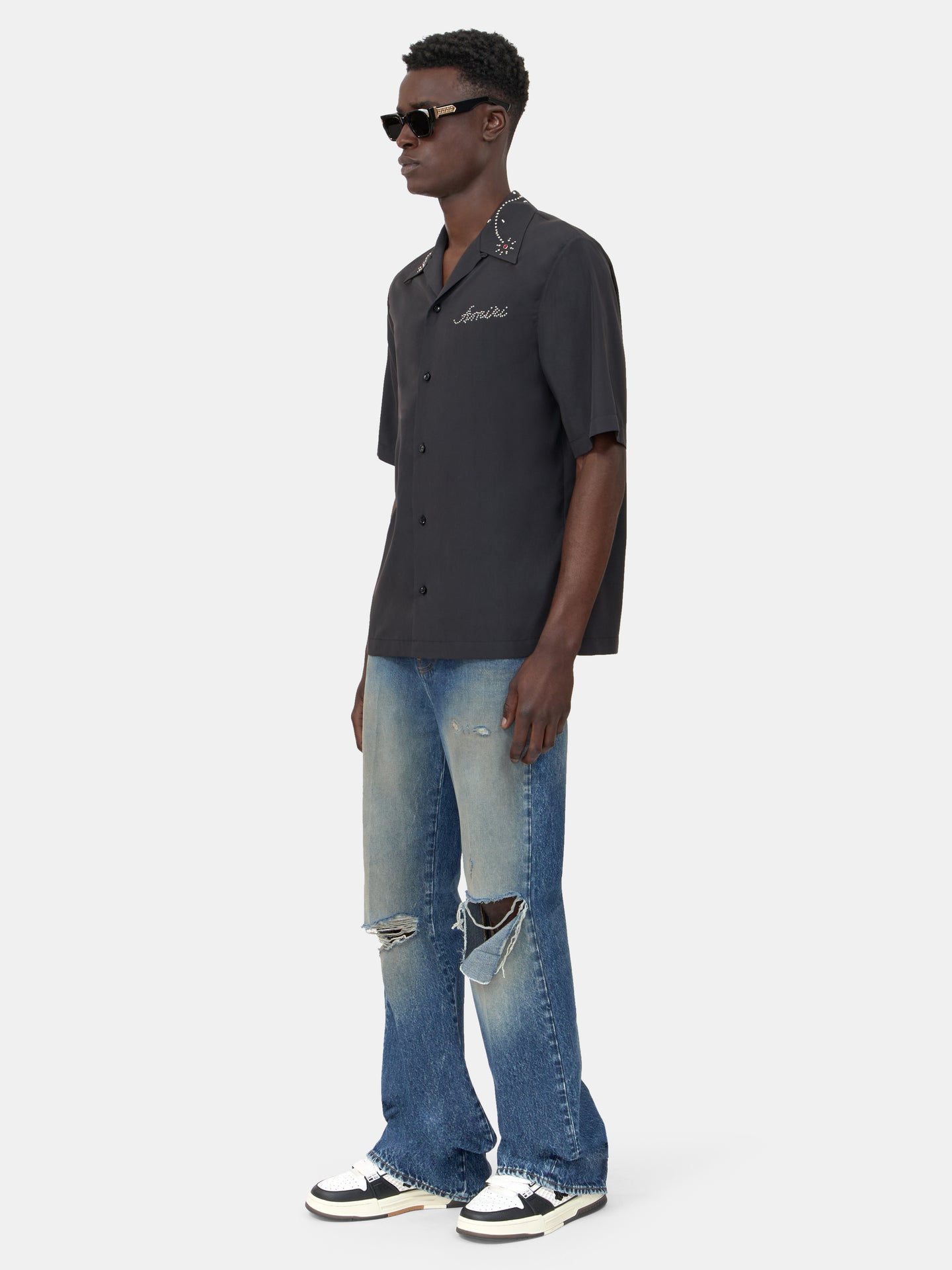 AMIRI STUD CAMP SHIRT - Black - AMIRI