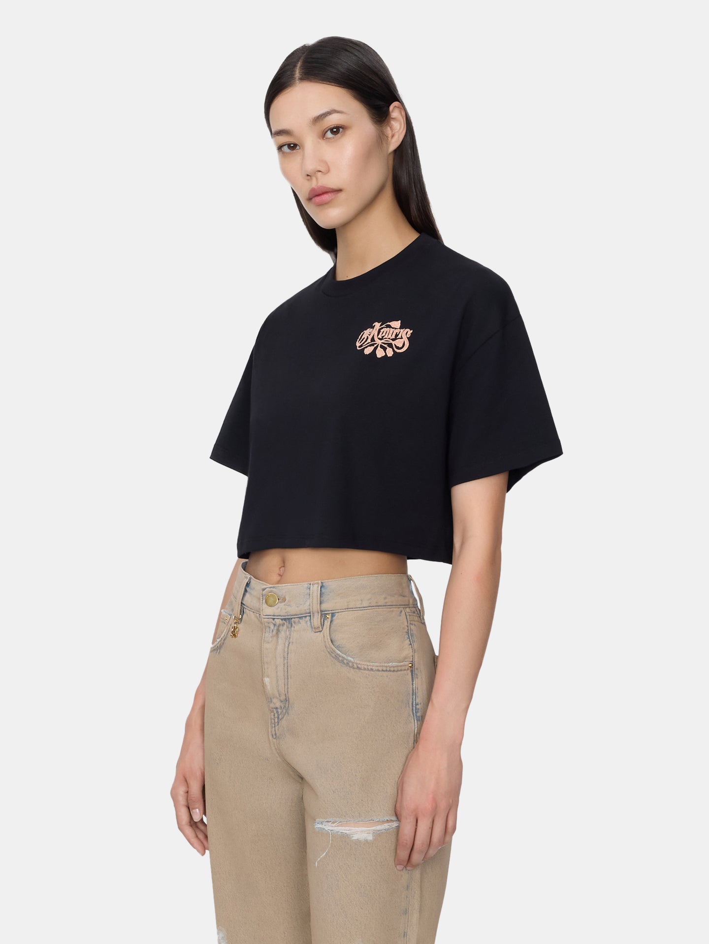 WOMEN - WOMEN'S THE AMIRIS CROPPED TEE - BLACK - AMIRI