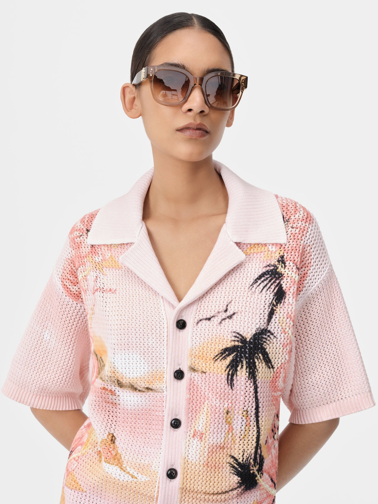 WOMEN - WOMEN'S AMIRI PARADISE CROCHET POLO - Rosewater