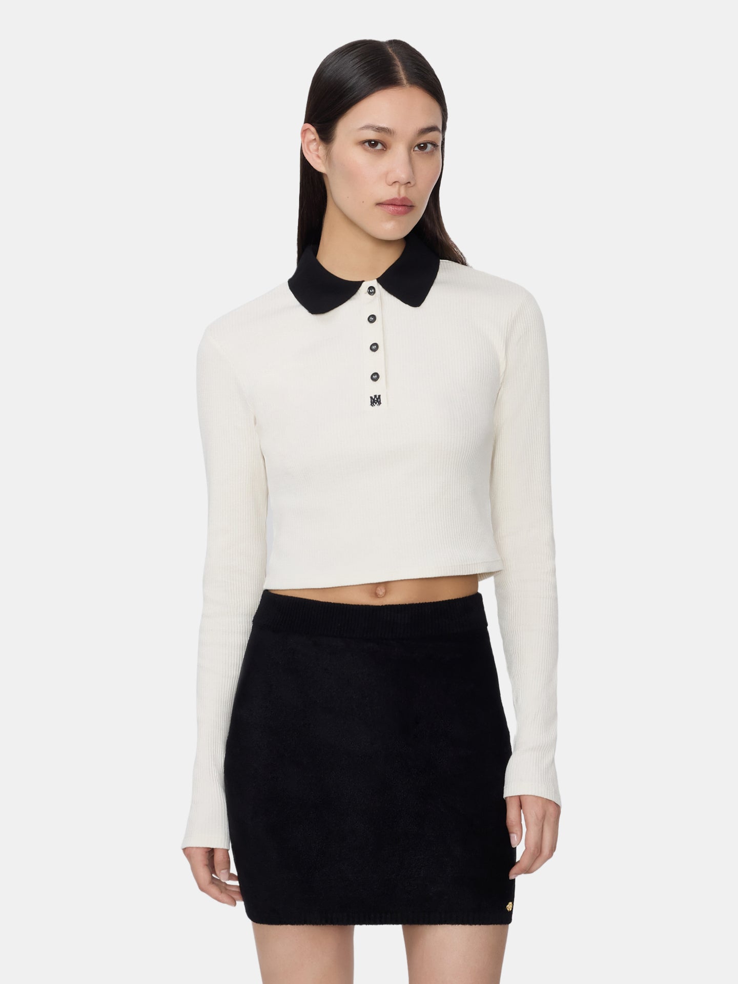 WOMEN - WOMEN'S MA LONG SLEEVE POLO - ALABASTER - AMIRI