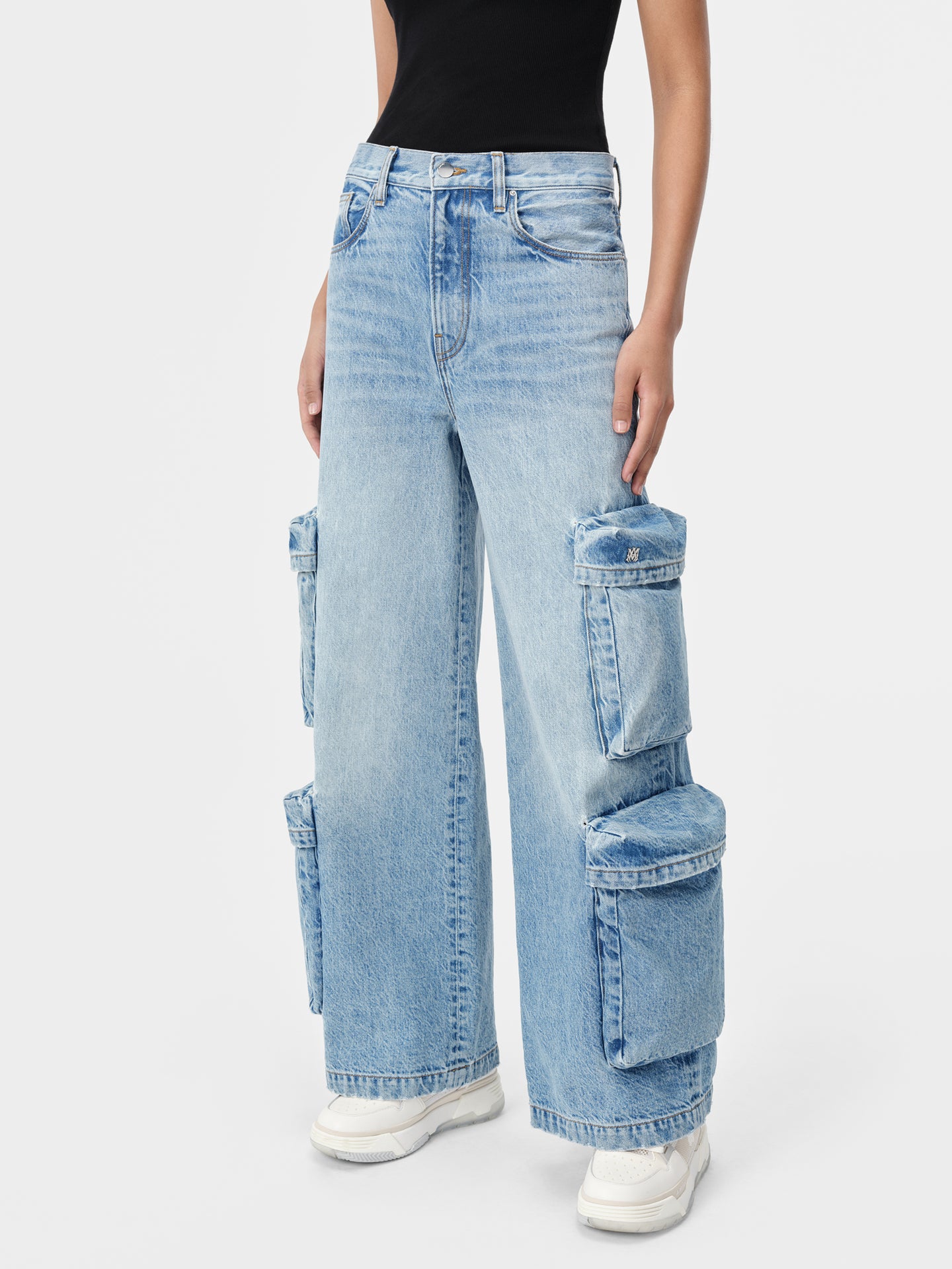 WOMEN - WOMEN'S BAGGY CARGO JEAN - ANTIQUE INDIGO - AMIRI