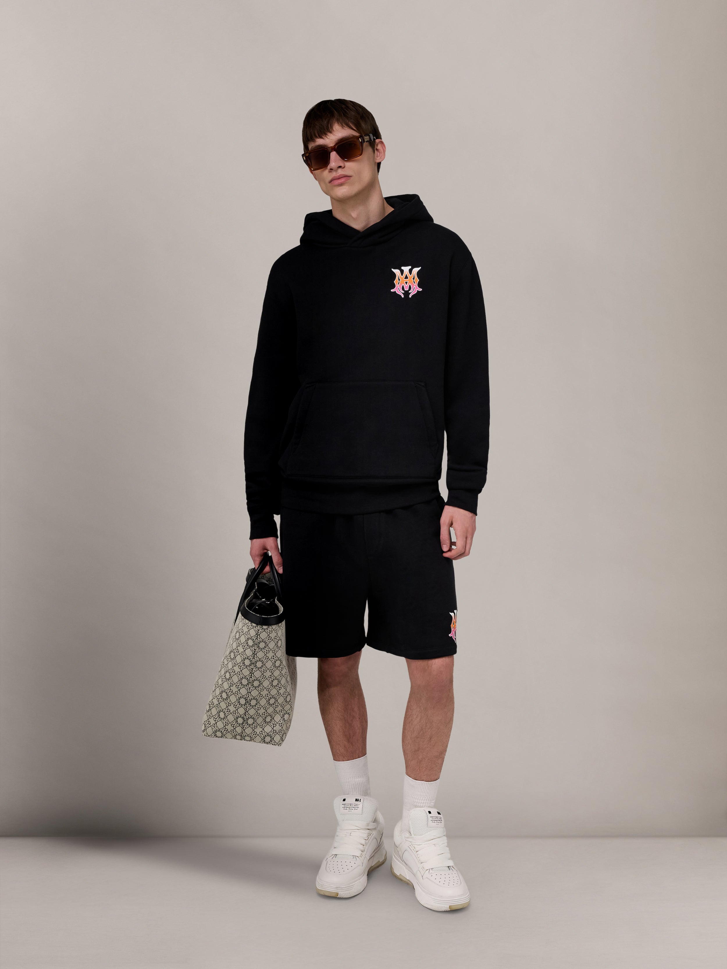 RELAXED ZIP UP HOODIE - BLACK