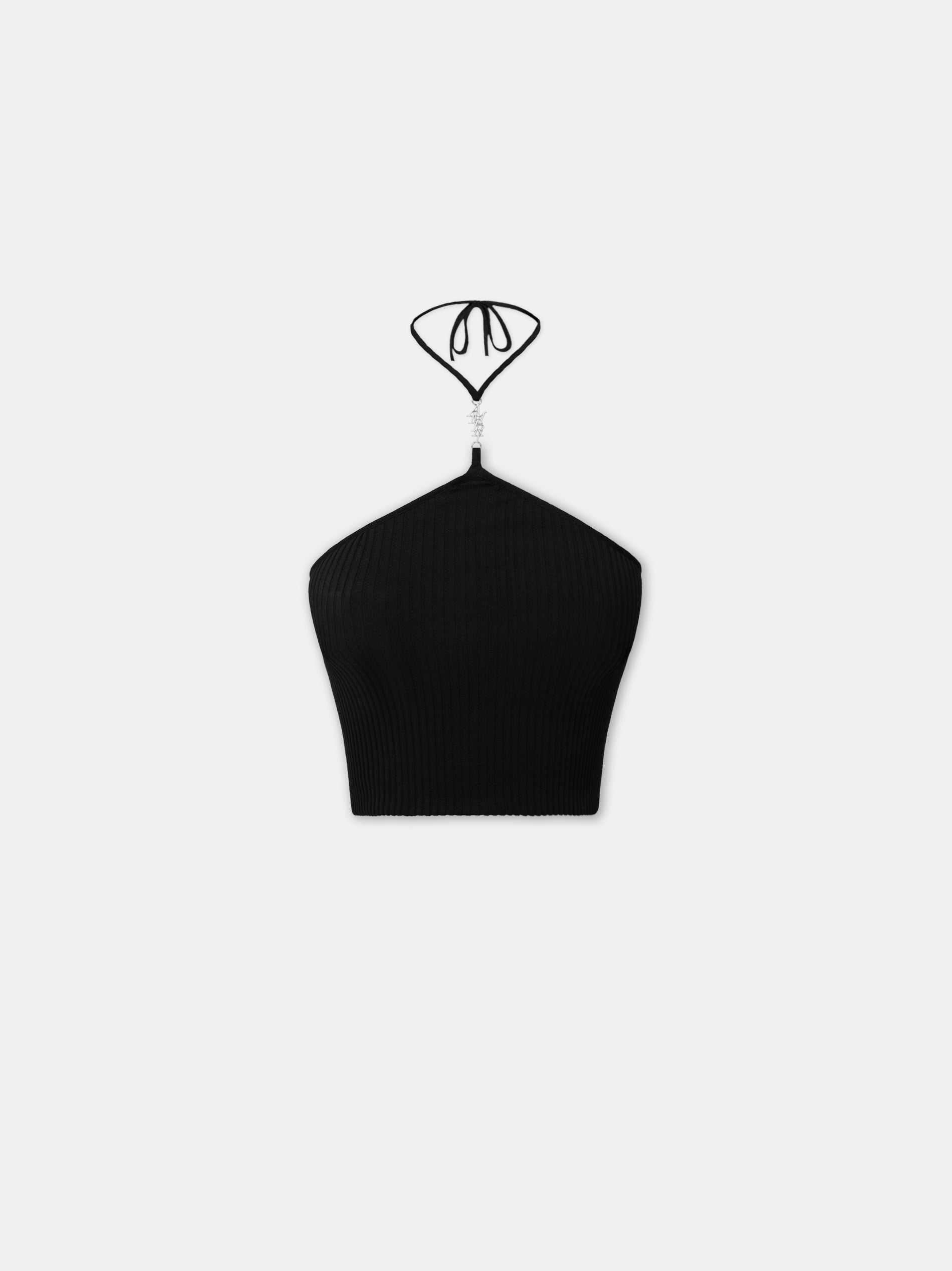 Product WOMEN - WOMEN'S AMIRI STACKED HALTER TOP - Black featured image