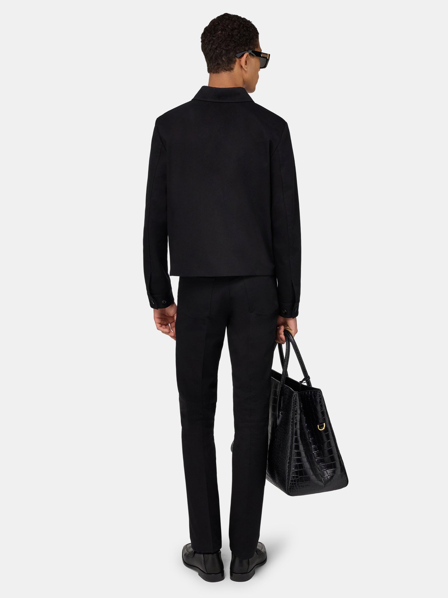 SCRIPT COLLAR SHIRT JACKET - Black - AMIRI