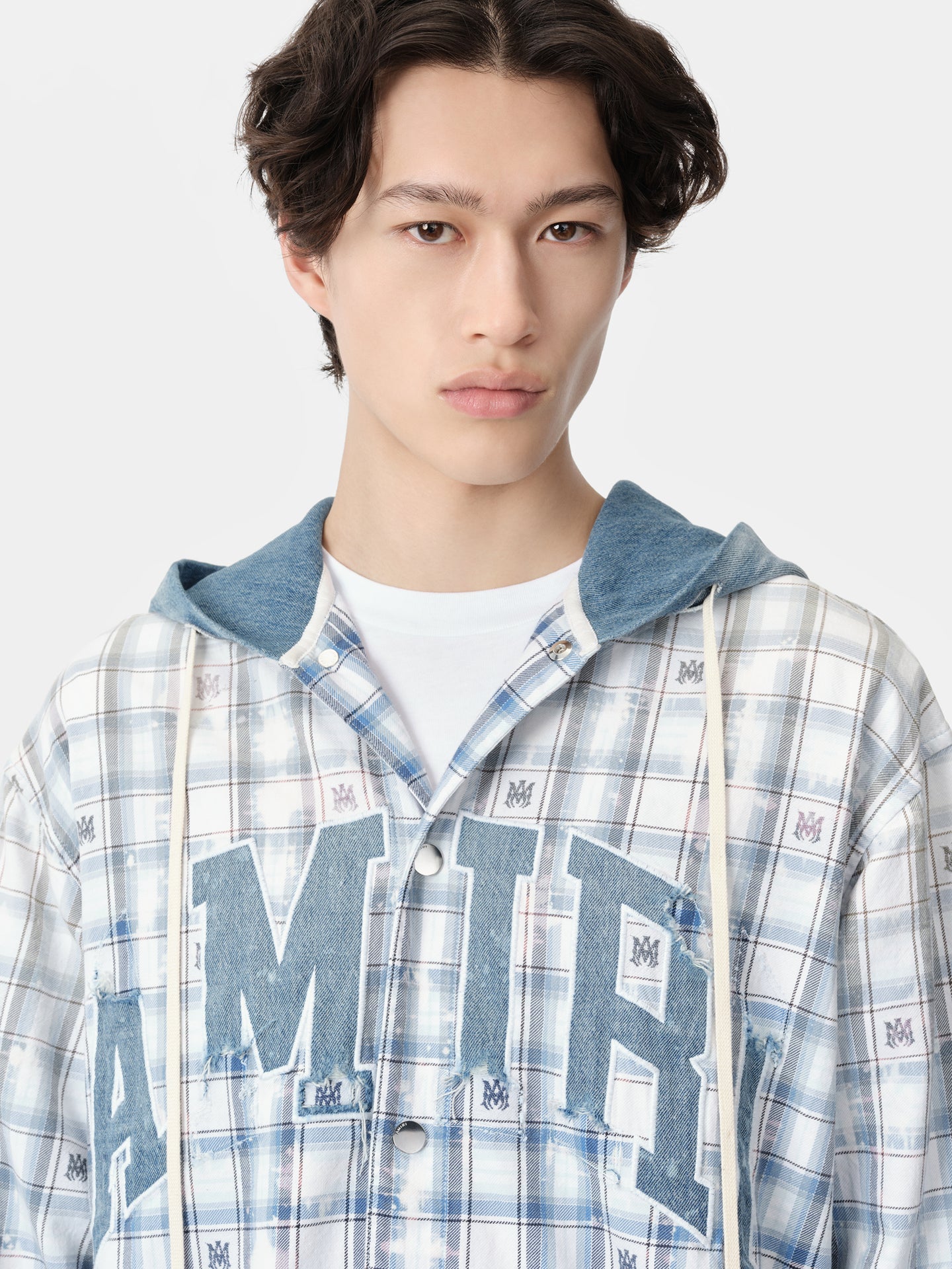 AMIRI HOODED OVERSHIRT - Cerulean