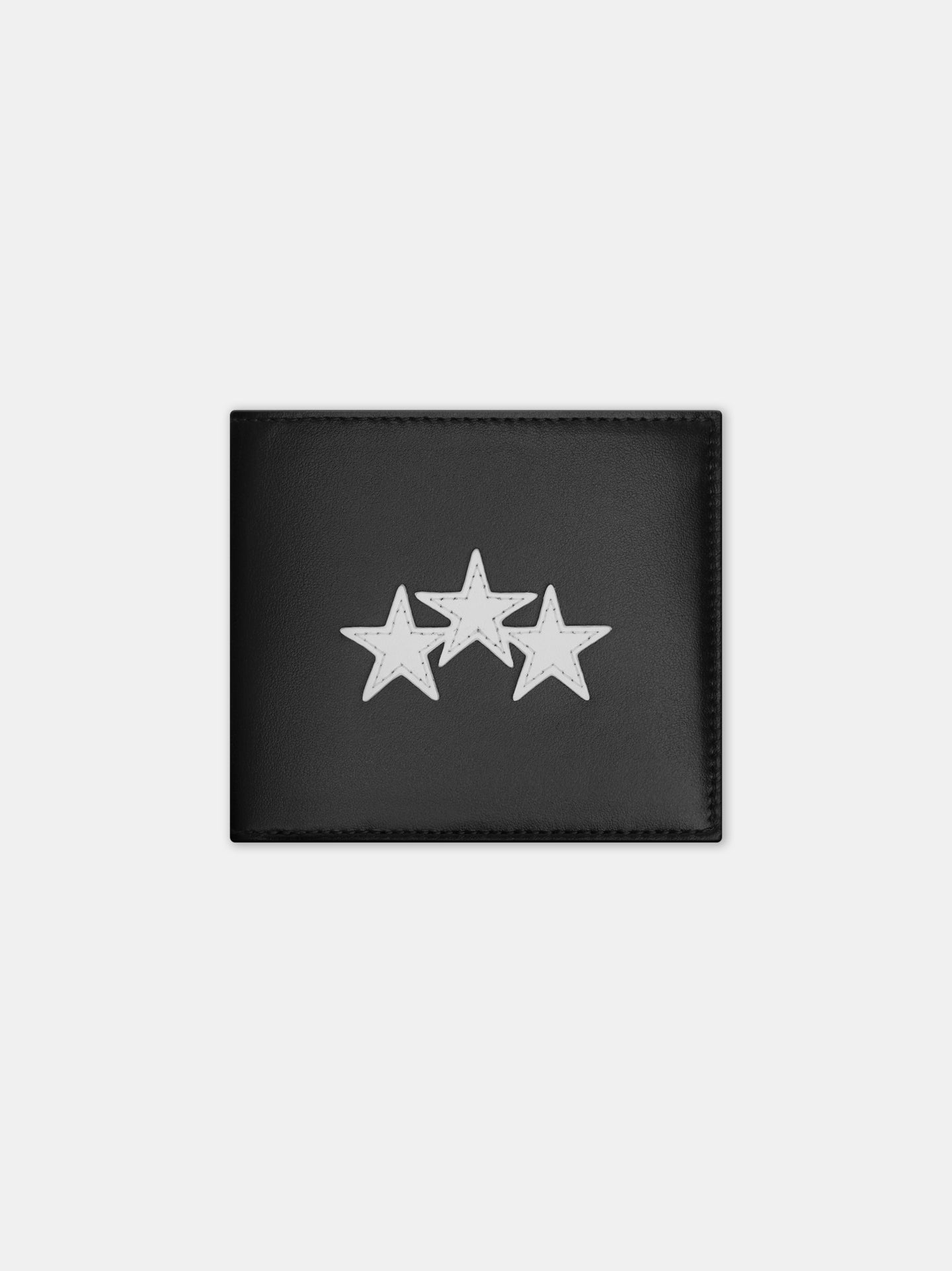 THREE STAR LEATHER BI-FOLD - Black