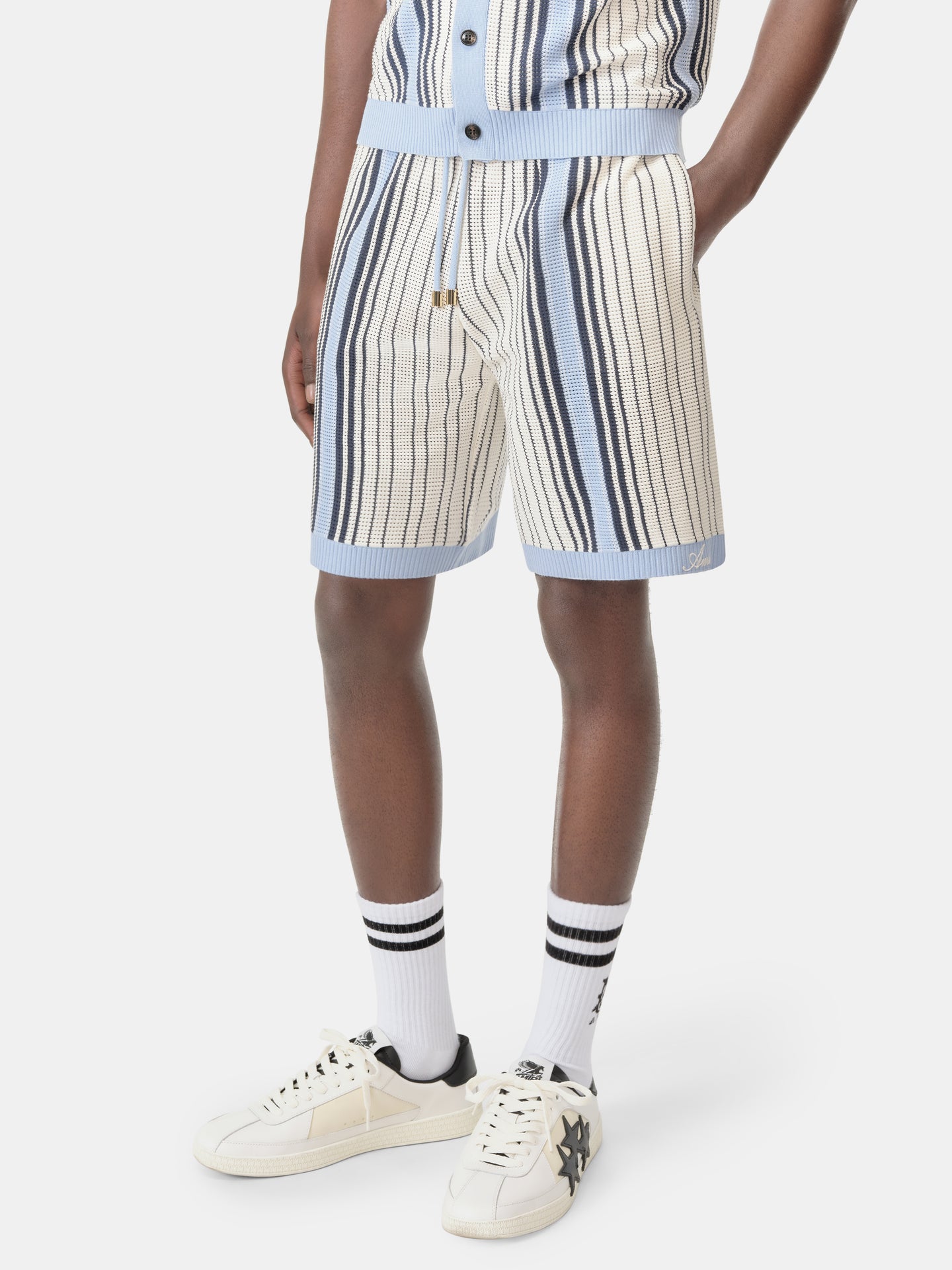 AMIRI SCRIPT STRIPE SHORT - Ashley Blue - AMIRI