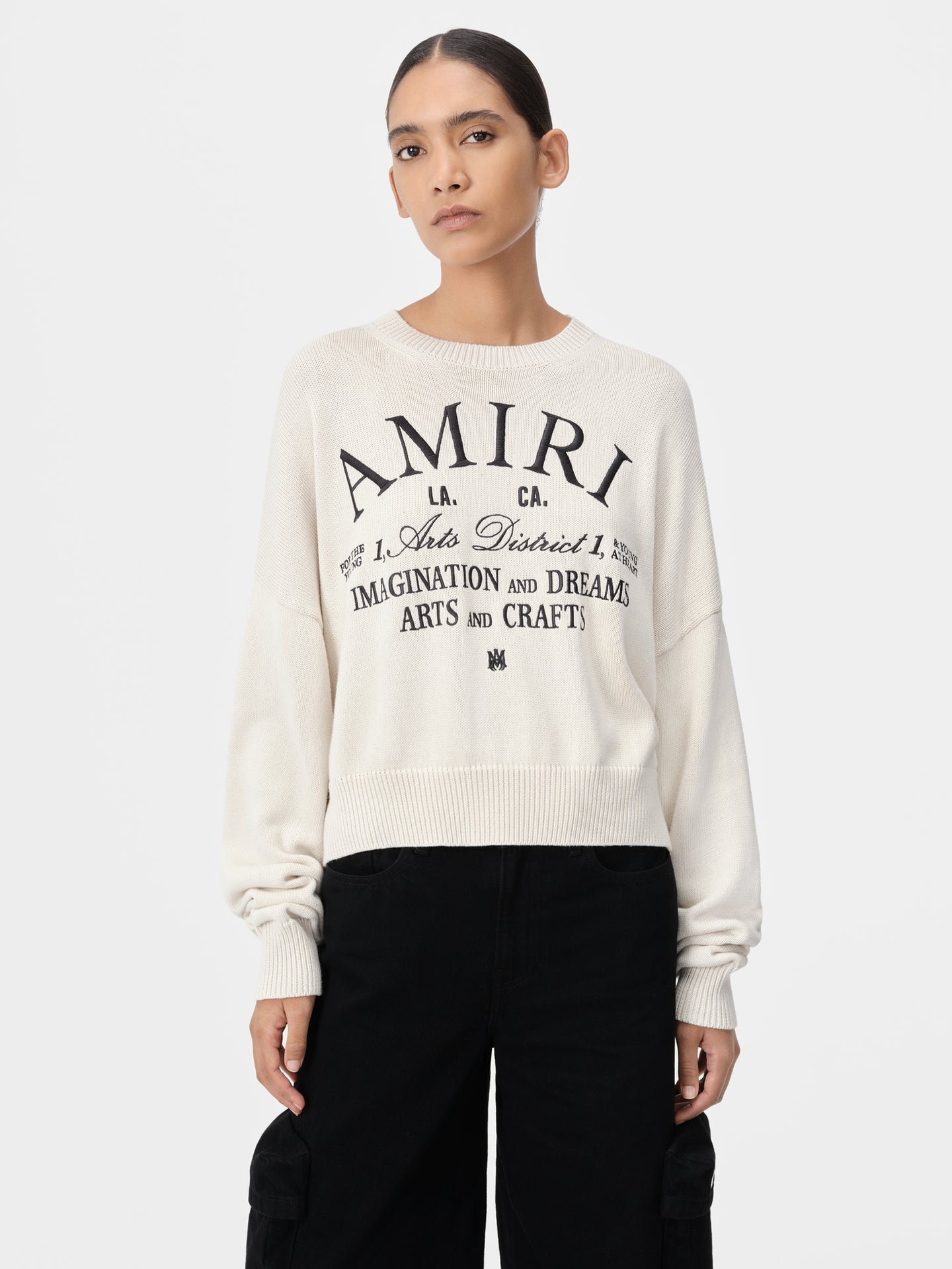 WOMEN - WOMEN'S AMIRI ARTS DISTRICT CREW - White