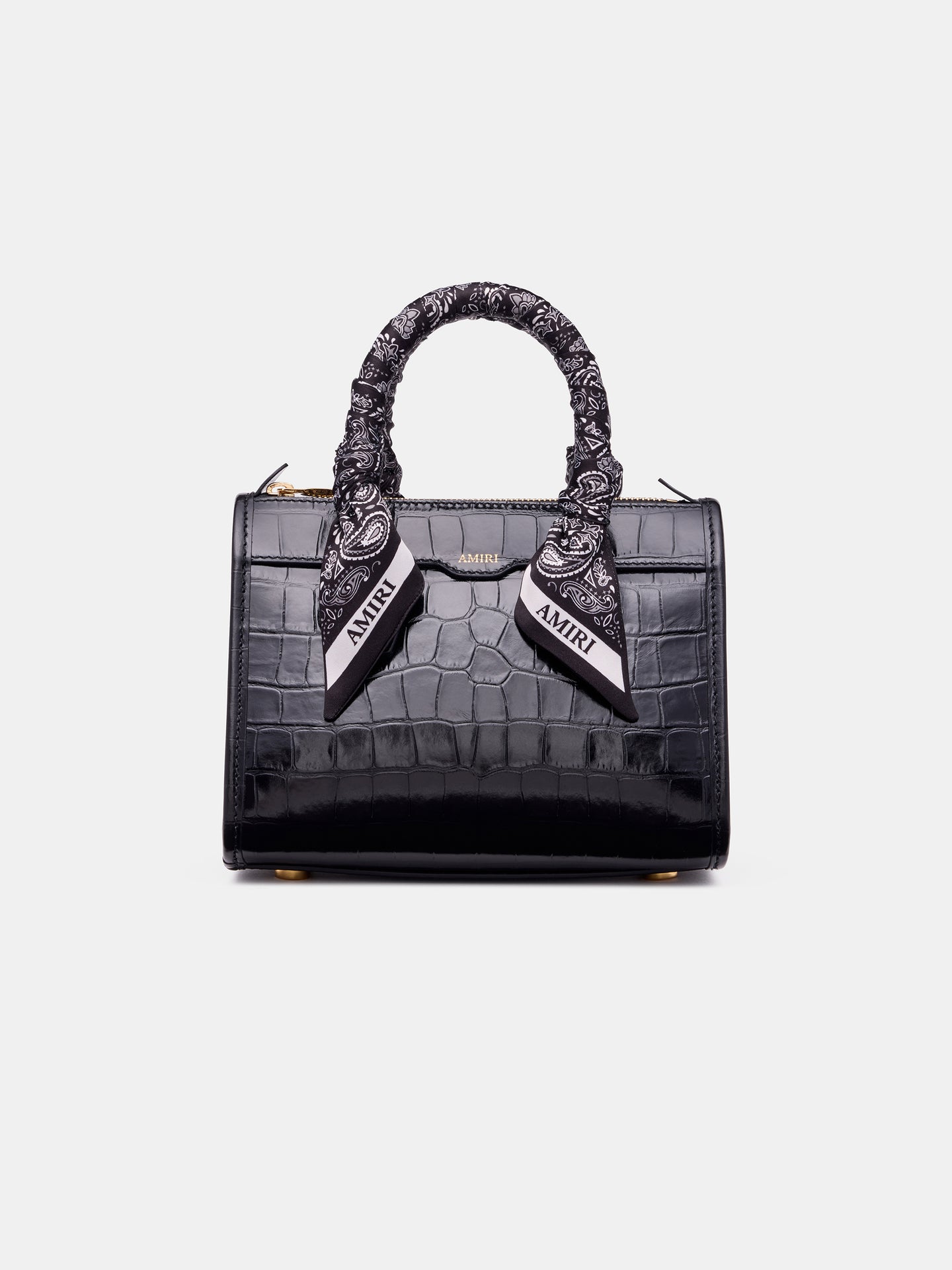 WOMEN - WOMEN'S CROC MICRO TRIANGLE BAG - BLACK - AMIRI