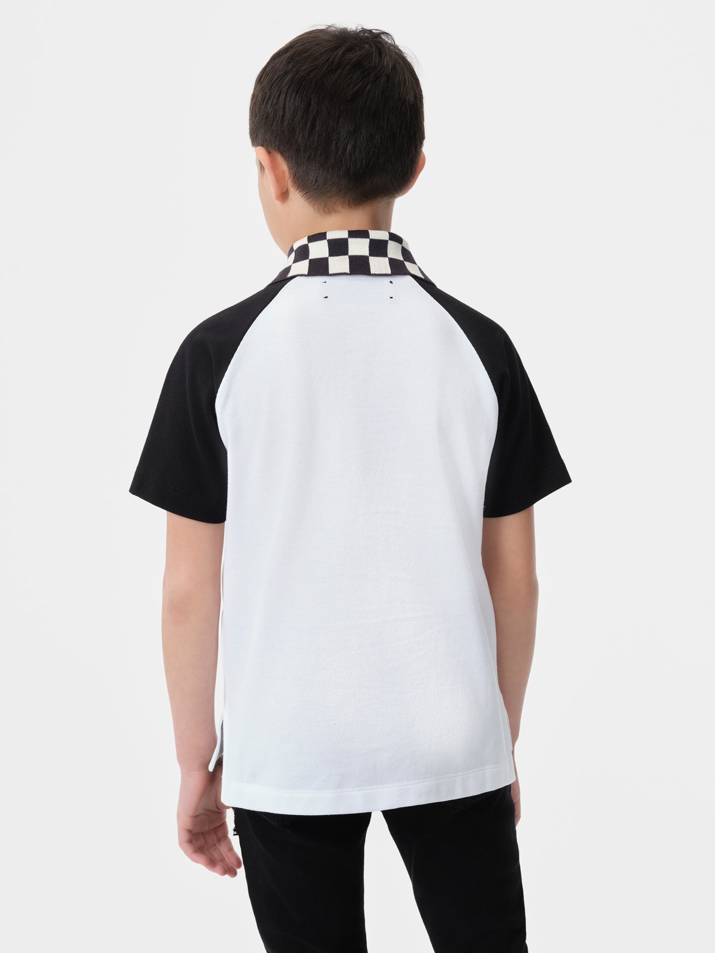 KIDS - KIDS' MA CHECKERED 22 POLO - White Black