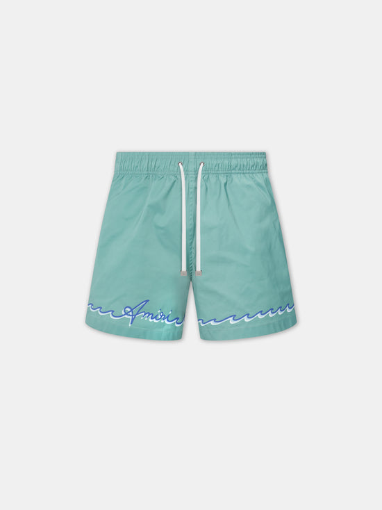 AMIRI WAVE SWIM TRUNK - Sea Blue