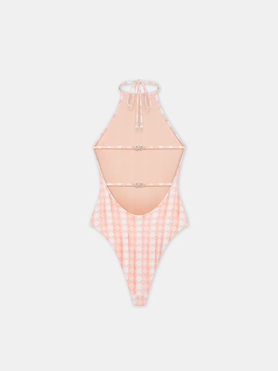 WOMEN - WOMEN'S MA QUAD HALTER NECK ONE PIECE - Malibu Peach - AMIRI