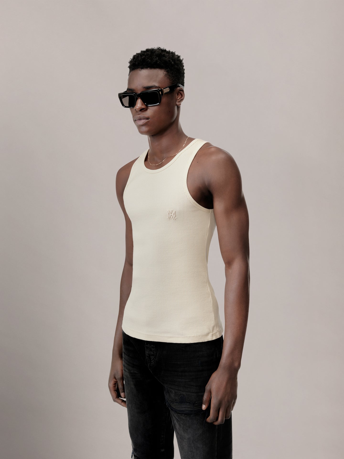 MA TONAL TANK - Alabaster - AMIRI