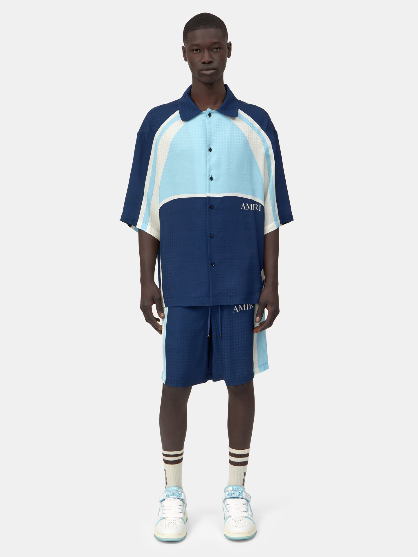 MA QUAD PANEL OVERSIZED CAMP SHIRT - Midnight Blue - AMIRI