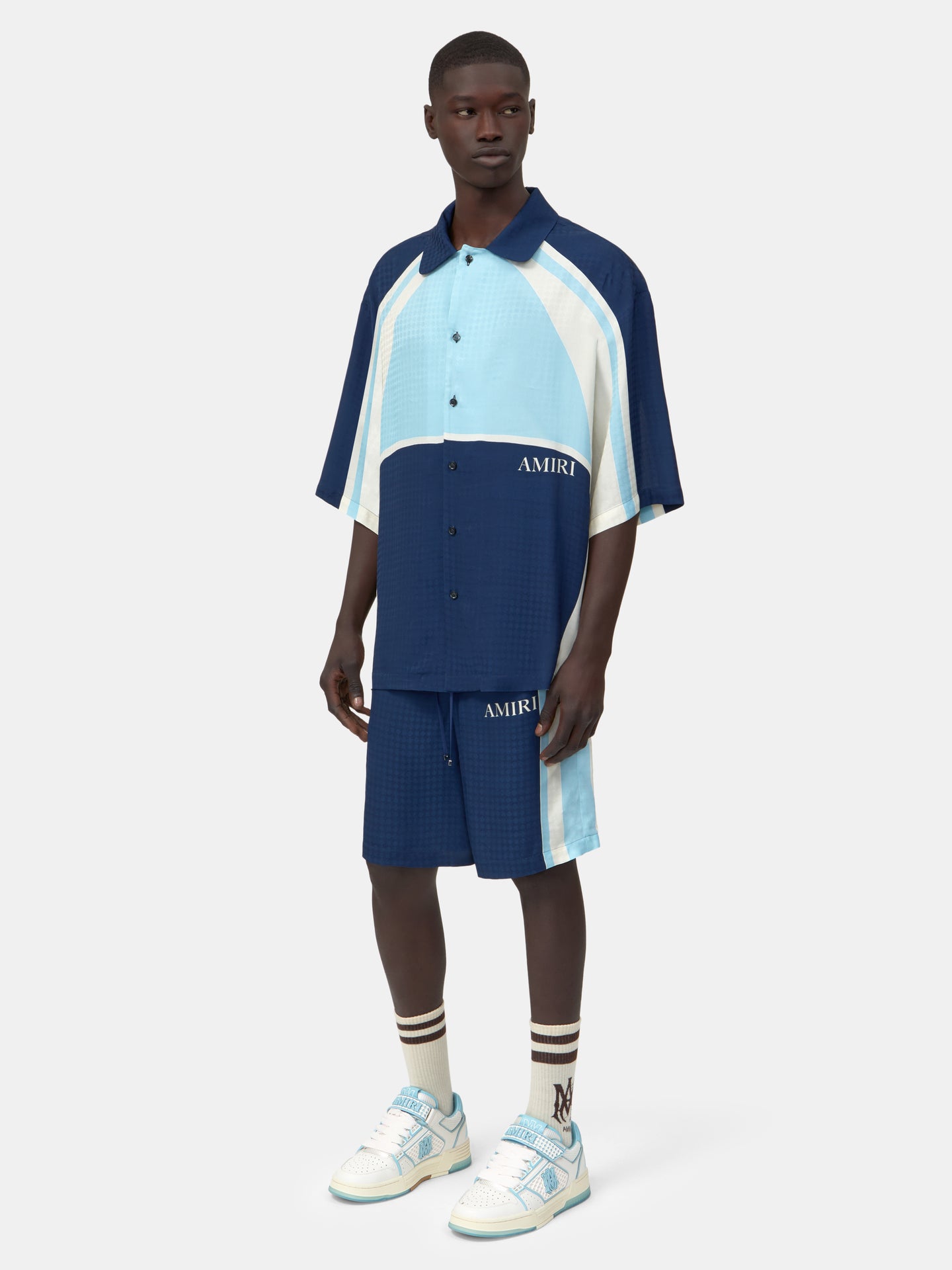 MA QUAD PANEL OVERSIZED CAMP SHIRT - Midnight Blue - AMIRI