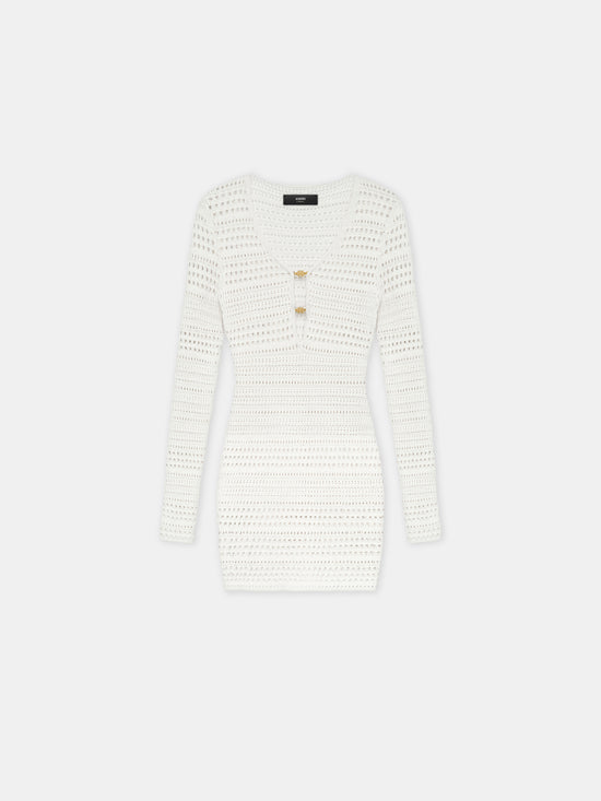 WOMEN - WOMEN'S CROCHET MINI DRESS - Ivory - AMIRI