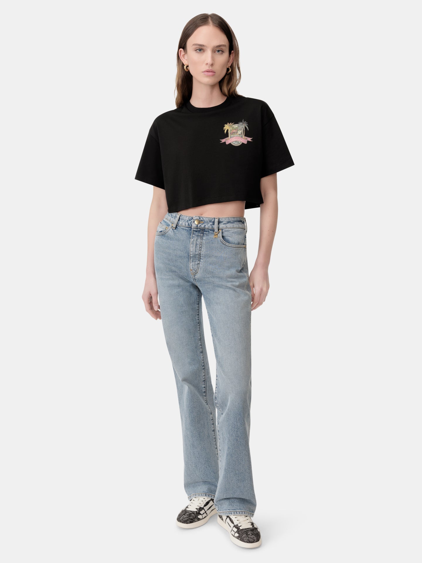 WOMEN - WOMEN'S MA PARADISE CROPPED TEE - Black - AMIRI