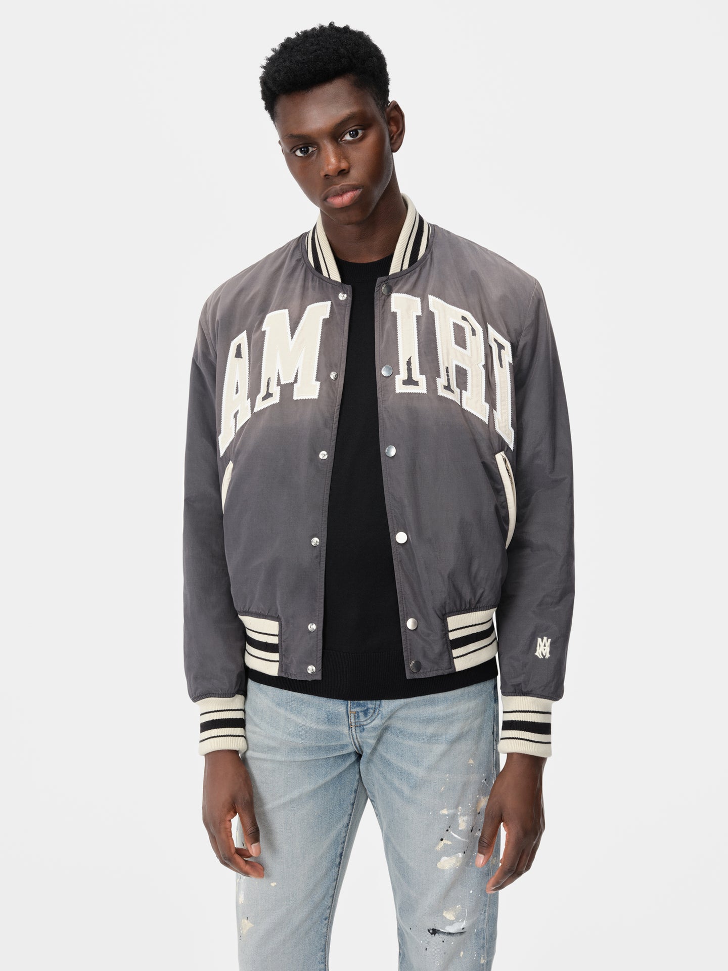 AMIRI SUN FADED BOMBER - Black