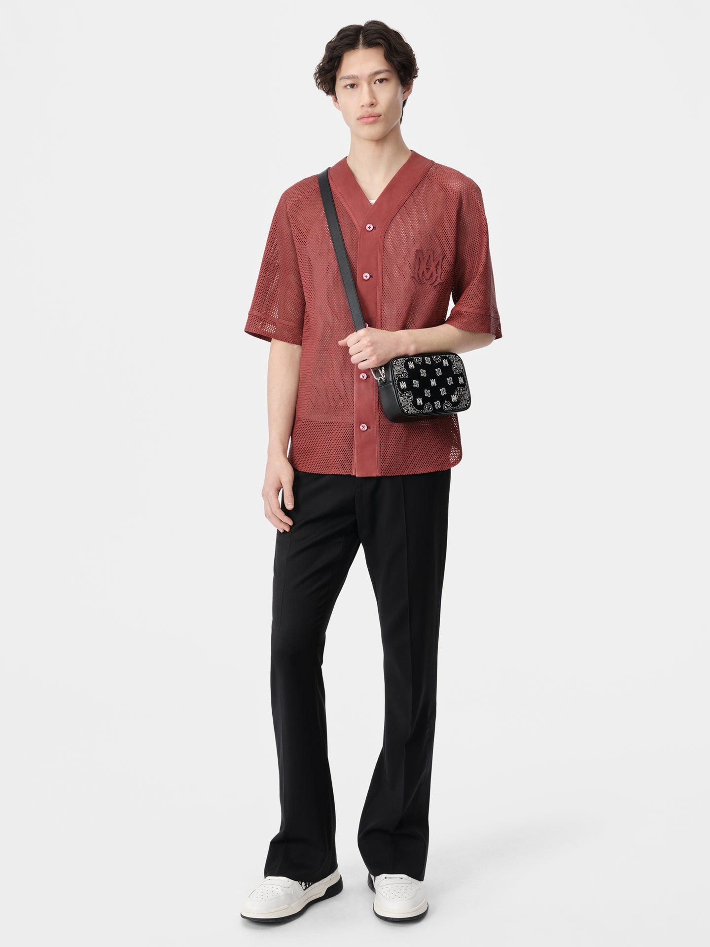 MA PERFORATED BASEBALL SHIRT - Sun Dried Tomato