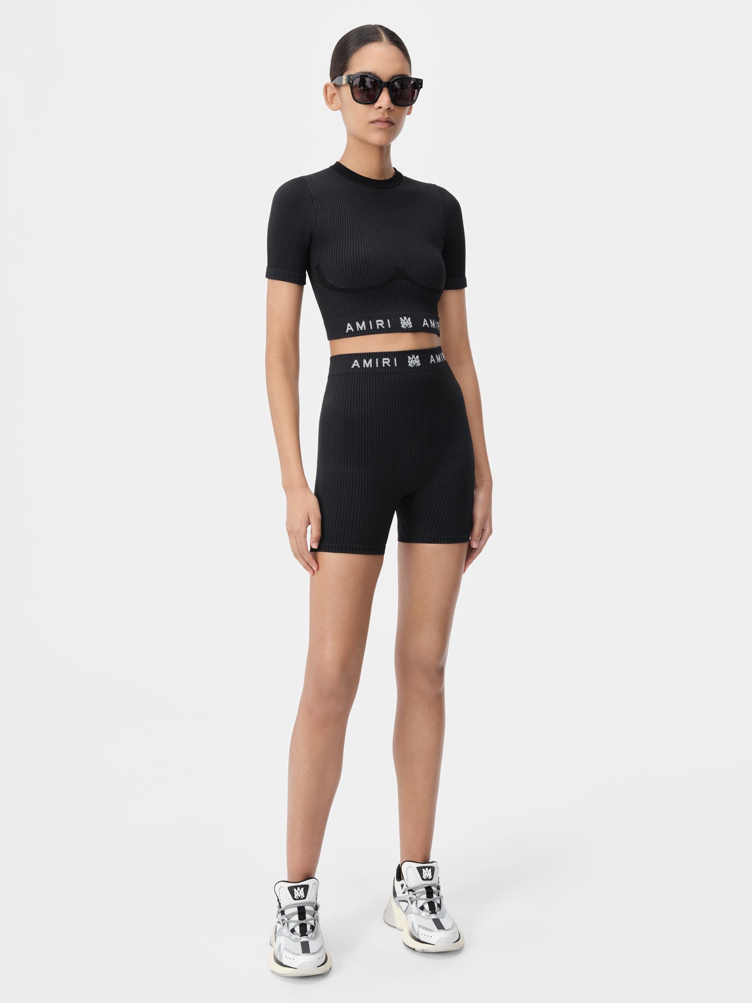 Product WOMEN - MA RIBBED SEAMLESS SHORT - Black featured image
