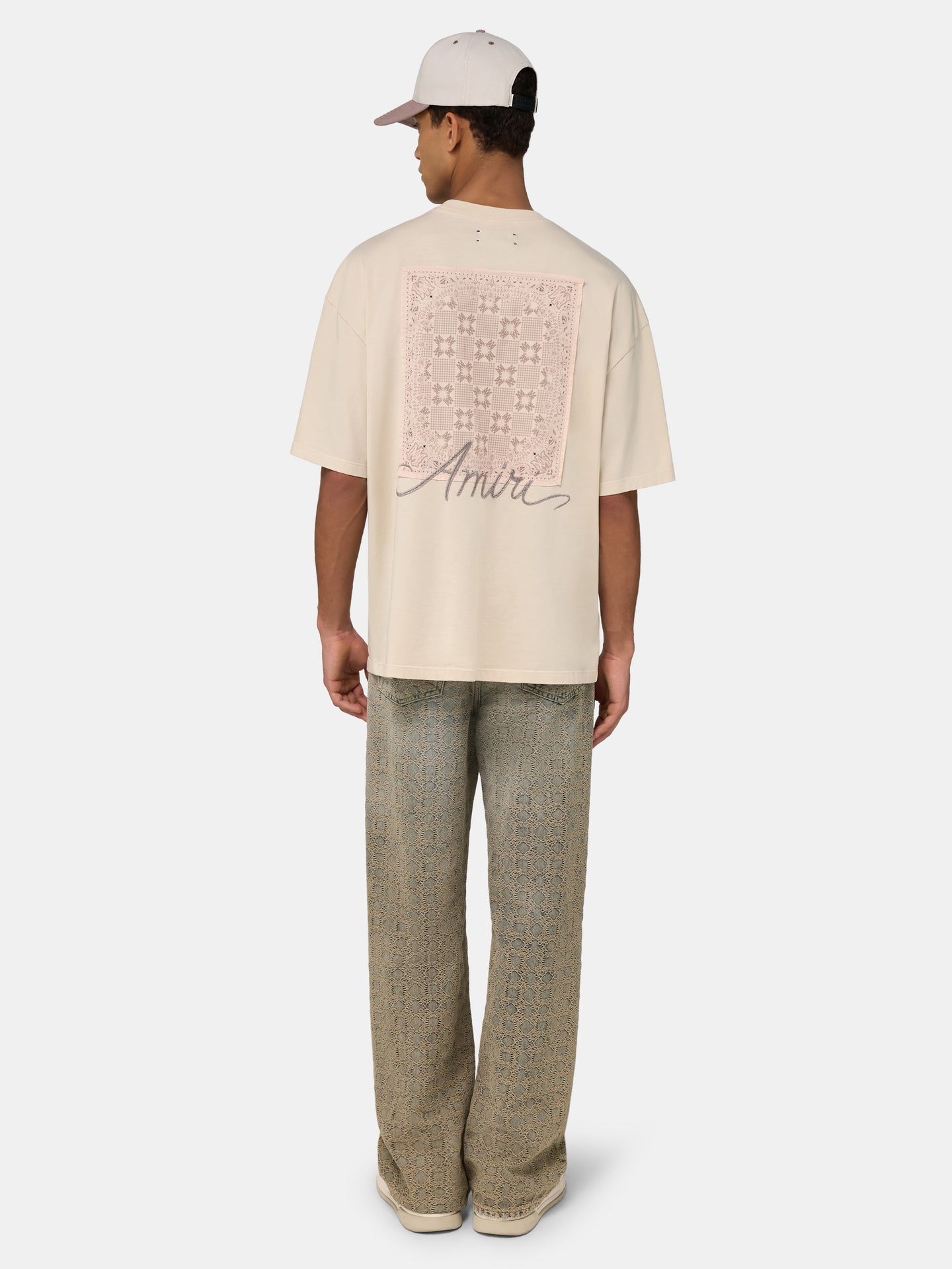 MA QUAD CHECKERBOARD OVERSIZED TEE - Alabaster - AMIRI